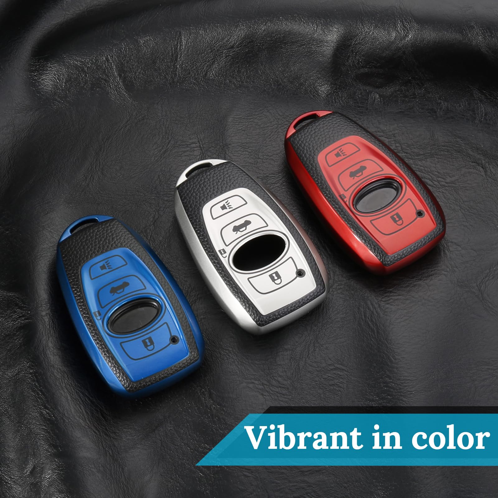 Cadillac Key Fob Cover with Metal Braided Rope Keychain, Upgraded Soft Key Case for 2015-2019 Escalade CTS SRX XT5 ATS STS CT6 (5 Button) (Gold Edge)