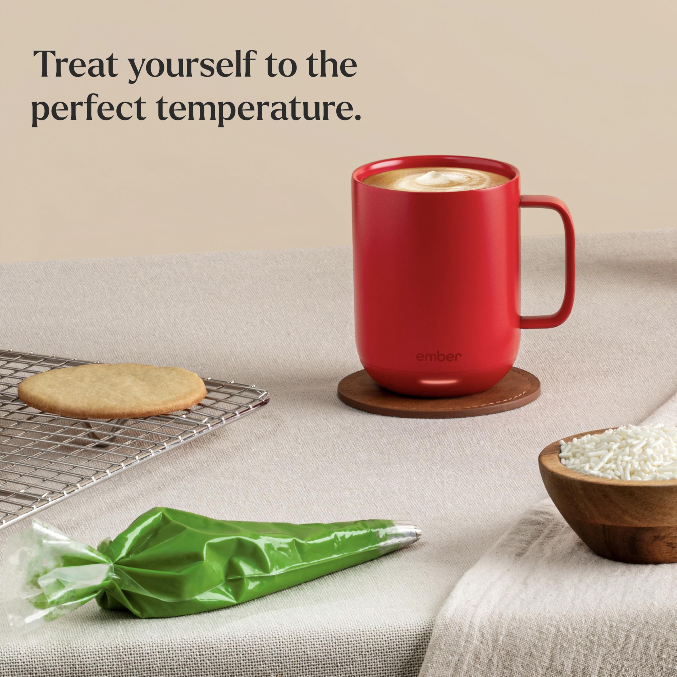 Ember Temperature Control Smart Mug 2, 14 Oz, App-Controlled Heated Coffee Mug with 80 Min Battery Life and Improved Design, White