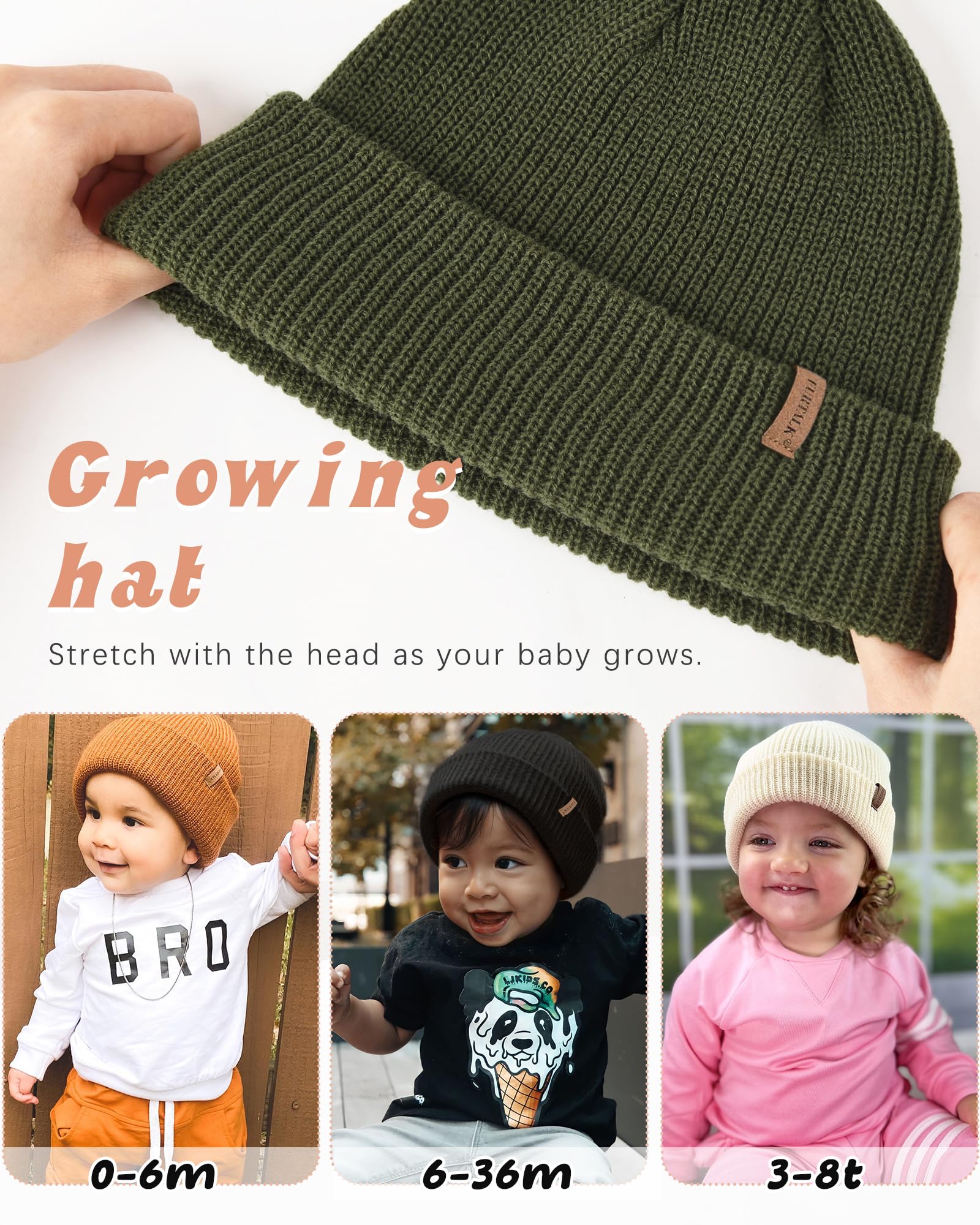 FURTALK Toddler Beanie Baby Boys Girls Beanies Kids Winter Hats Children Knit Warm Caps