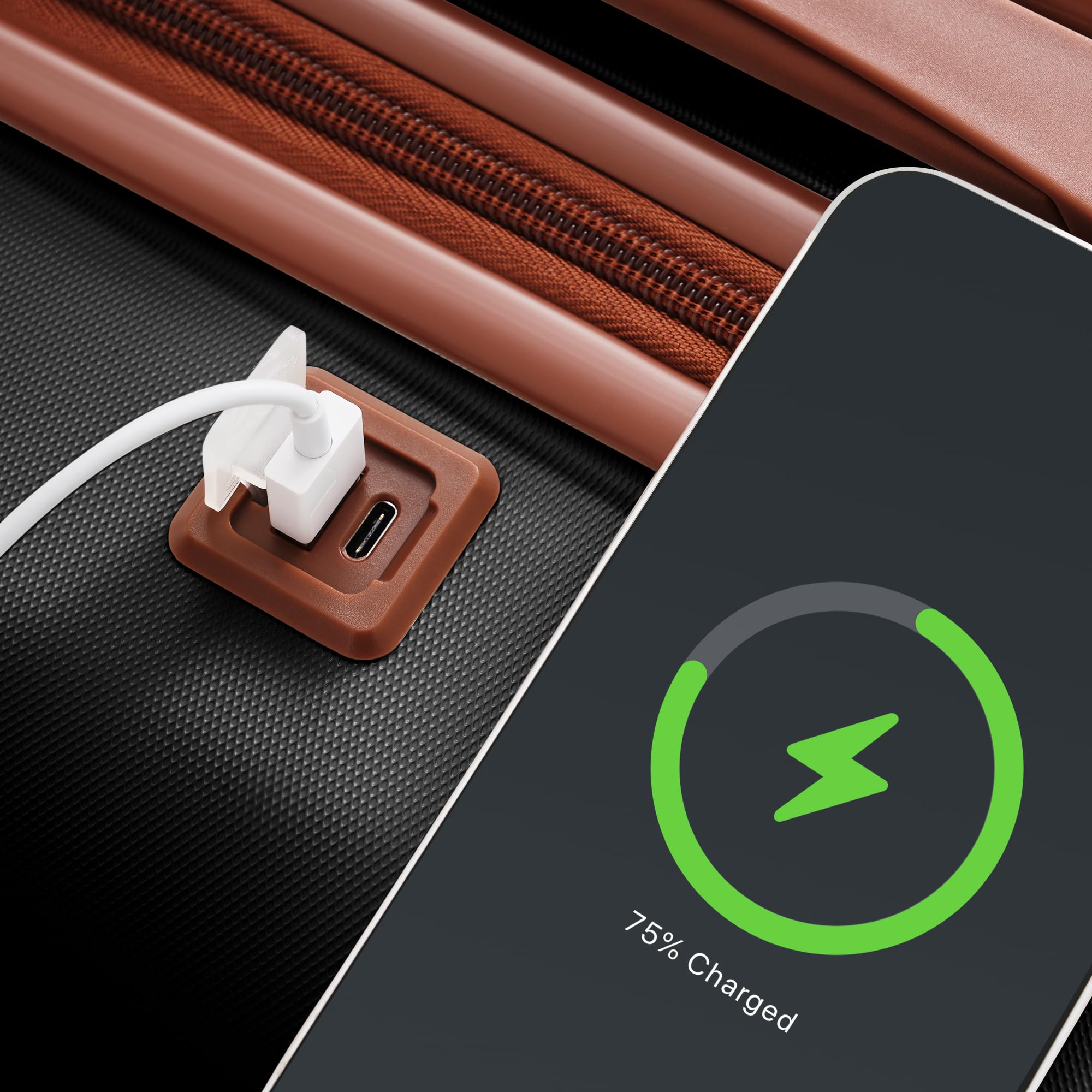 Merax 3 Pcs ABS Hardside Luggage Sets TSA Lock Spinner Wheel Suitcases, Pearly White, 20/24/28 Inch