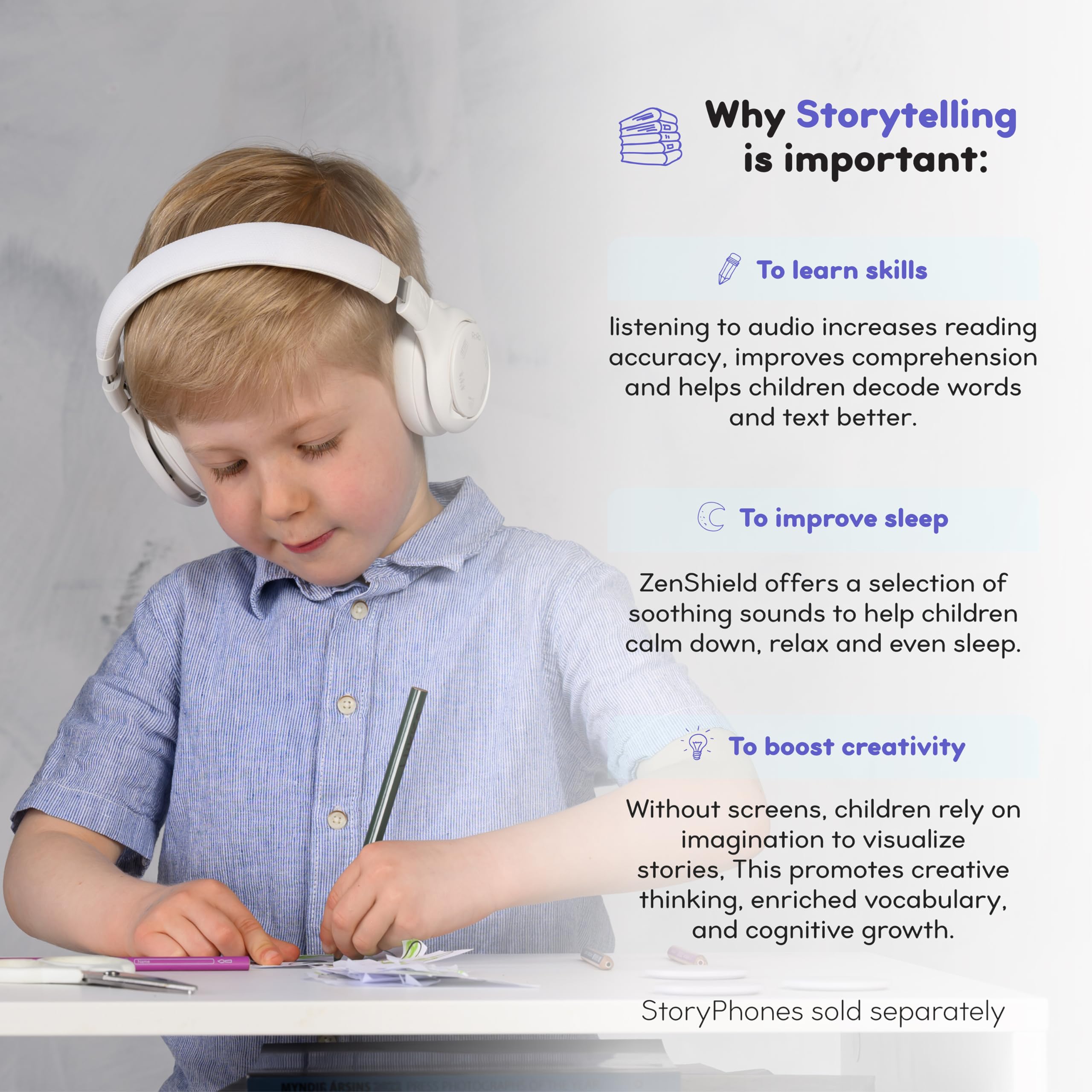 StoryPhones StoryShield, Disney Pixar Collection Audio Stories - Toy Story, Monster Inc, The Incredibles Bundle, Screen Free Audio Story for Kids
