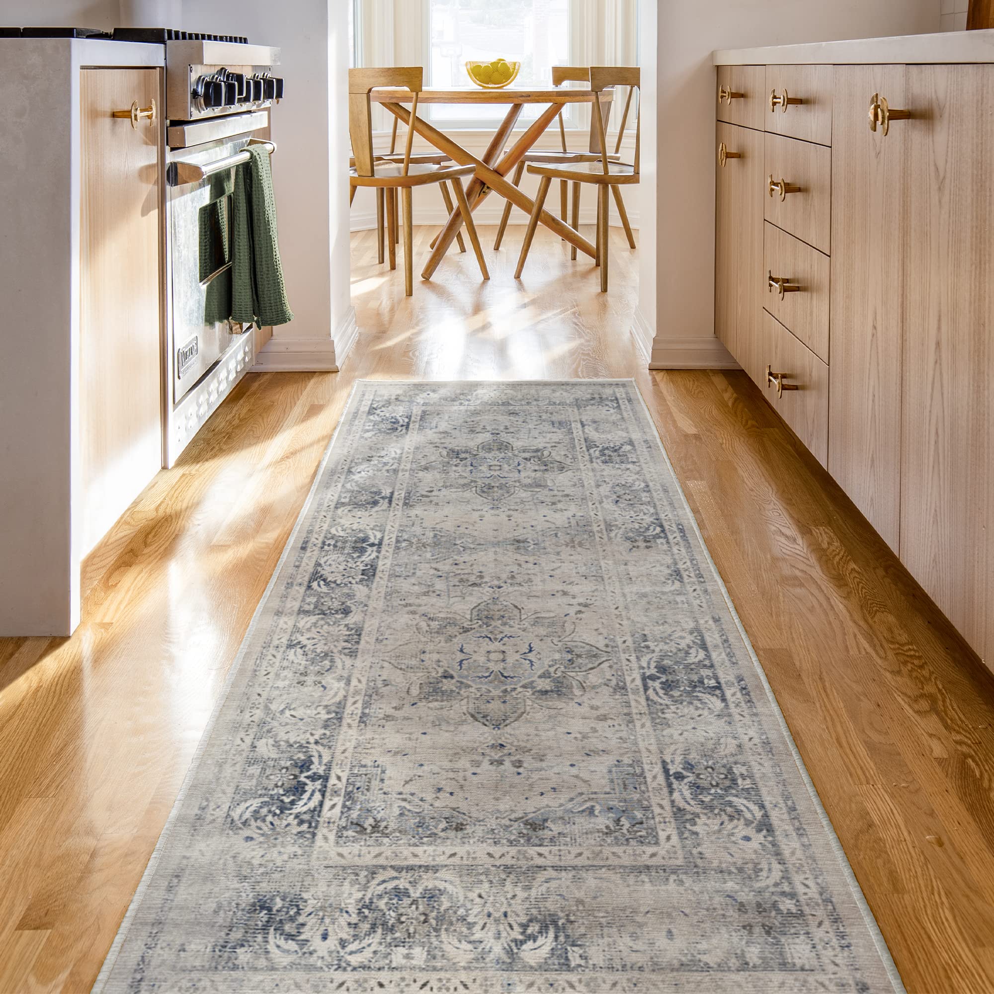 RUGGABLE – Sarrah Blue Quartz – Machine Washable Runner Rug – Pet & Child Friendly – Stain & Water Resistant – Non-Slip – 2.5&