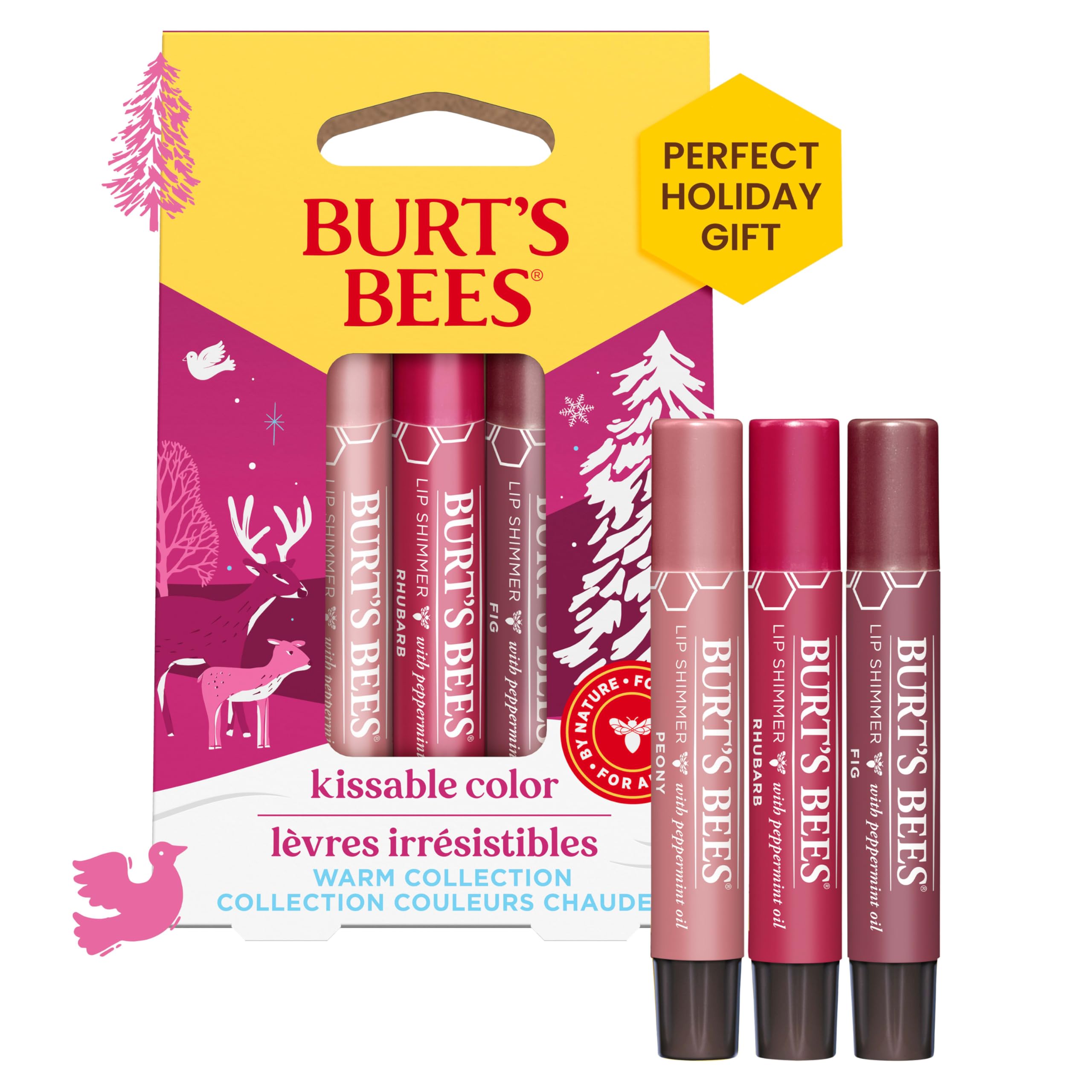 Burt’s Bees Christmas Gifts, 4 Lip Balm Stocking Stuffers Products, Beeswax Bounty Classic Set - Original Beeswax Moisturizing Lip Balm (4-Pack)