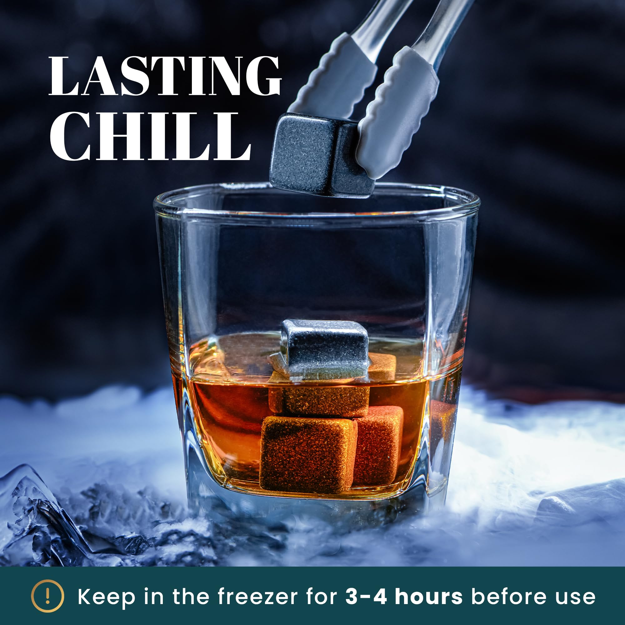 Whiskey Stones Gift Set by Royal Reserve – Artisan Crafted Reusable Chilling Rocks for Scotch Bourbon – Modern Stocking Stuffer for Men Guy Dad Boyfriend Anniversary or Retirement