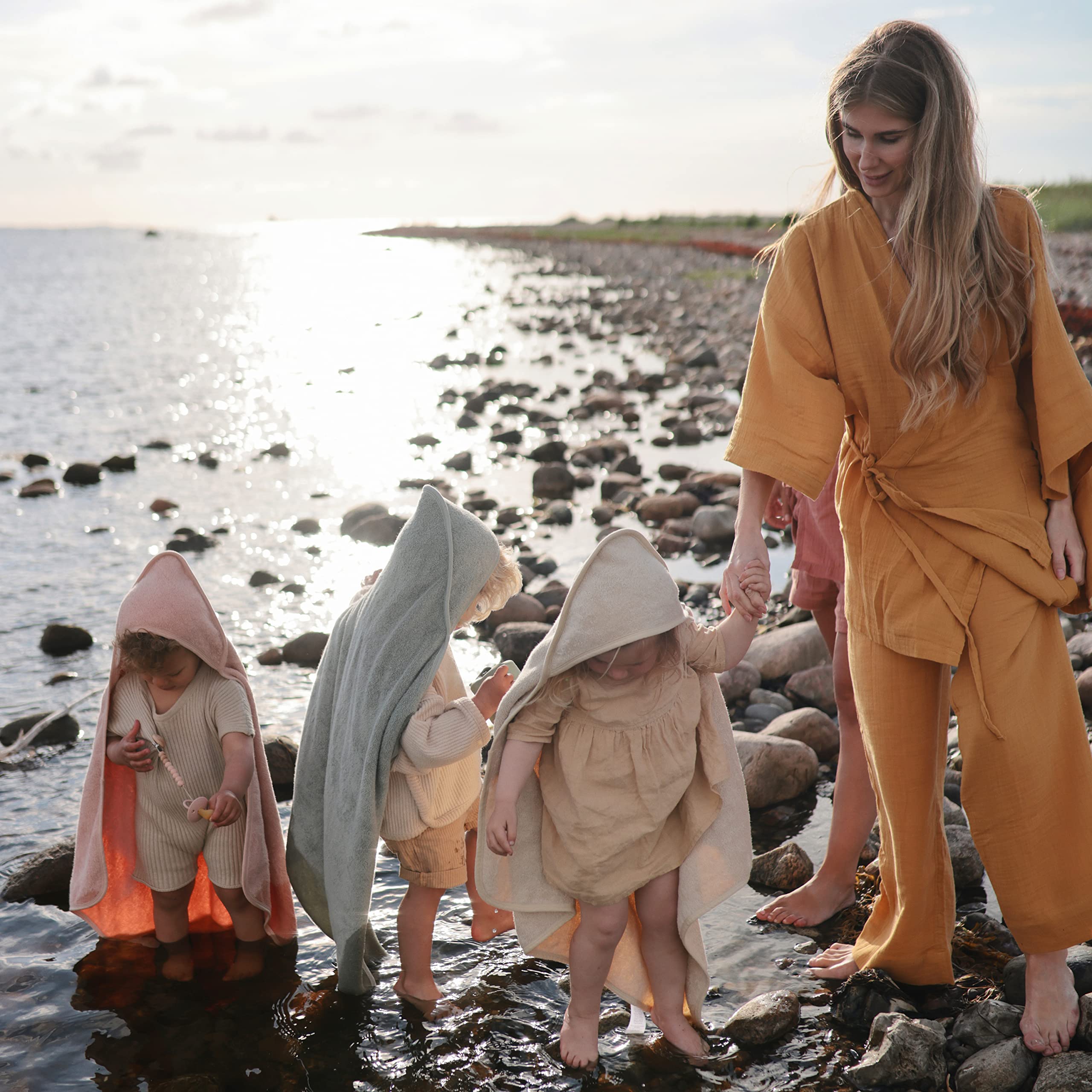 mushie Baby Hooded Towel | Organic Cotton (Moss)