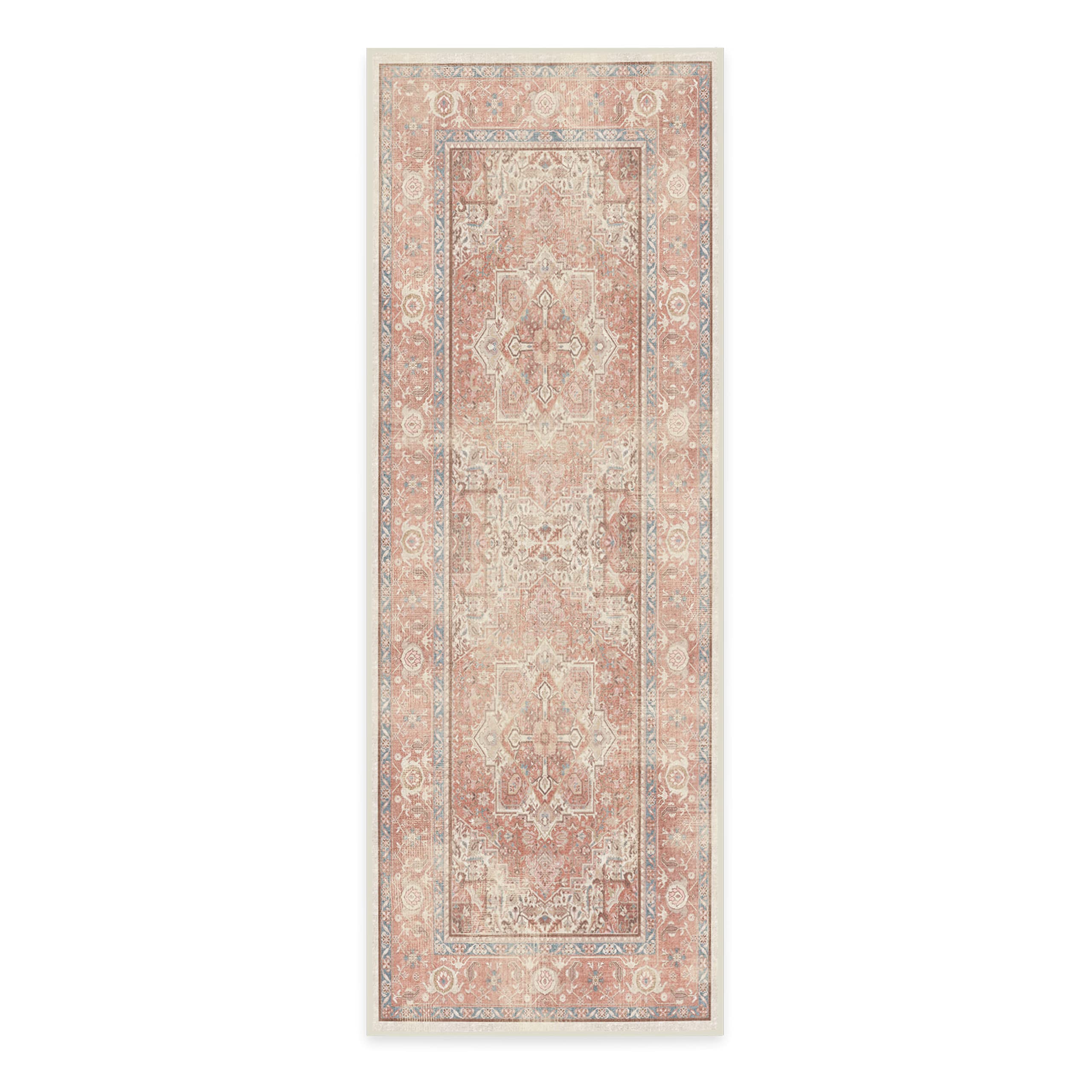RUGGABLE Kamran Washable Rug - Perfect Vintage Area Rug for Living Room Bedroom Kitchen - Pet & Child Friendly - Stain & Water Resistant - Hazel 5&
