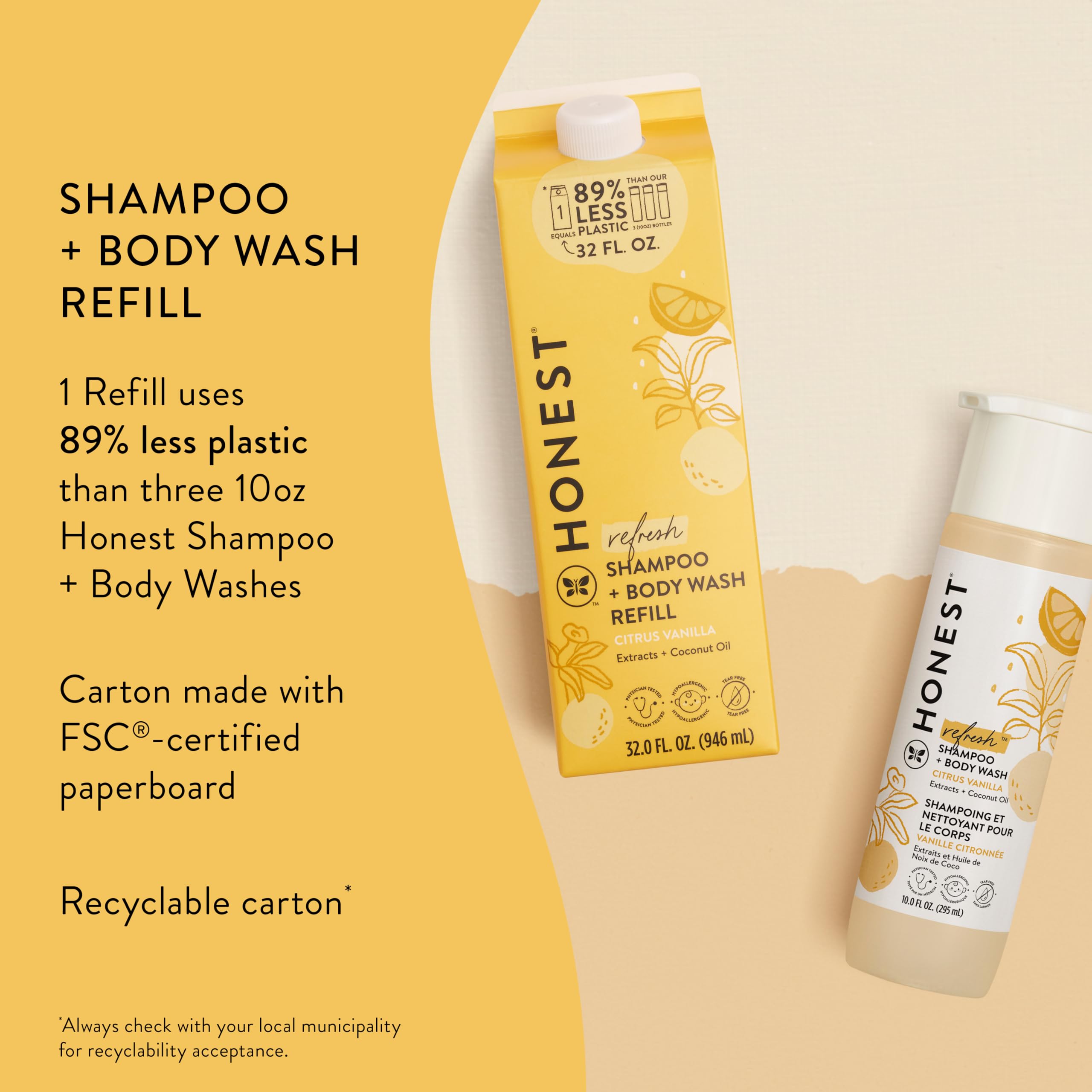 The Honest Company 2-in-1 Cleansing Shampoo + Body Wash | Gentle for Baby | Naturally Derived, Tear-free, Hypoallergenic | Fragrance Free Sensitive, 10 fl oz