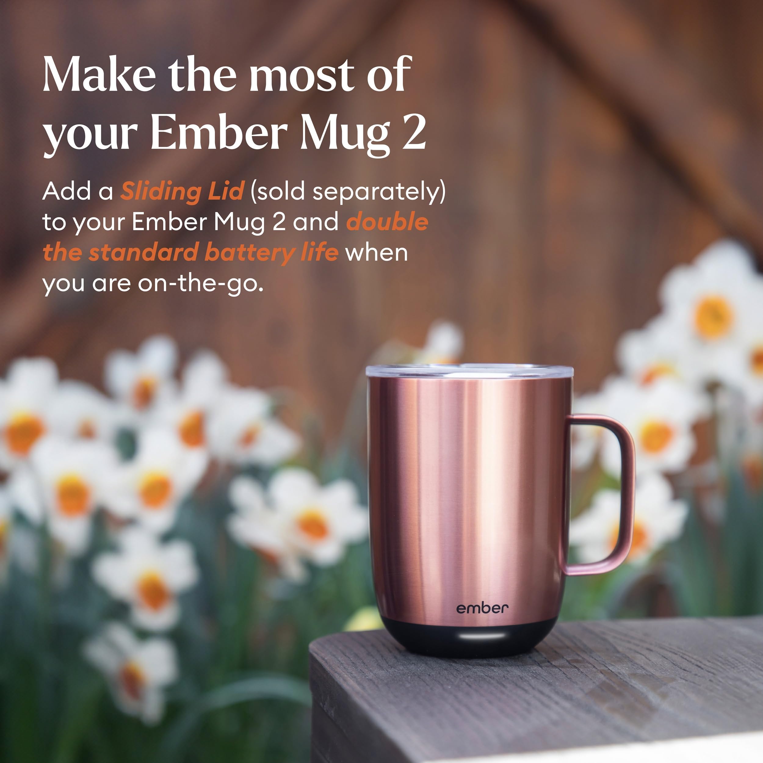 Ember Temperature Control Smart Mug 2, 14 Oz, App-Controlled Heated Coffee Mug with 80 Min Battery Life and Improved Design, White
