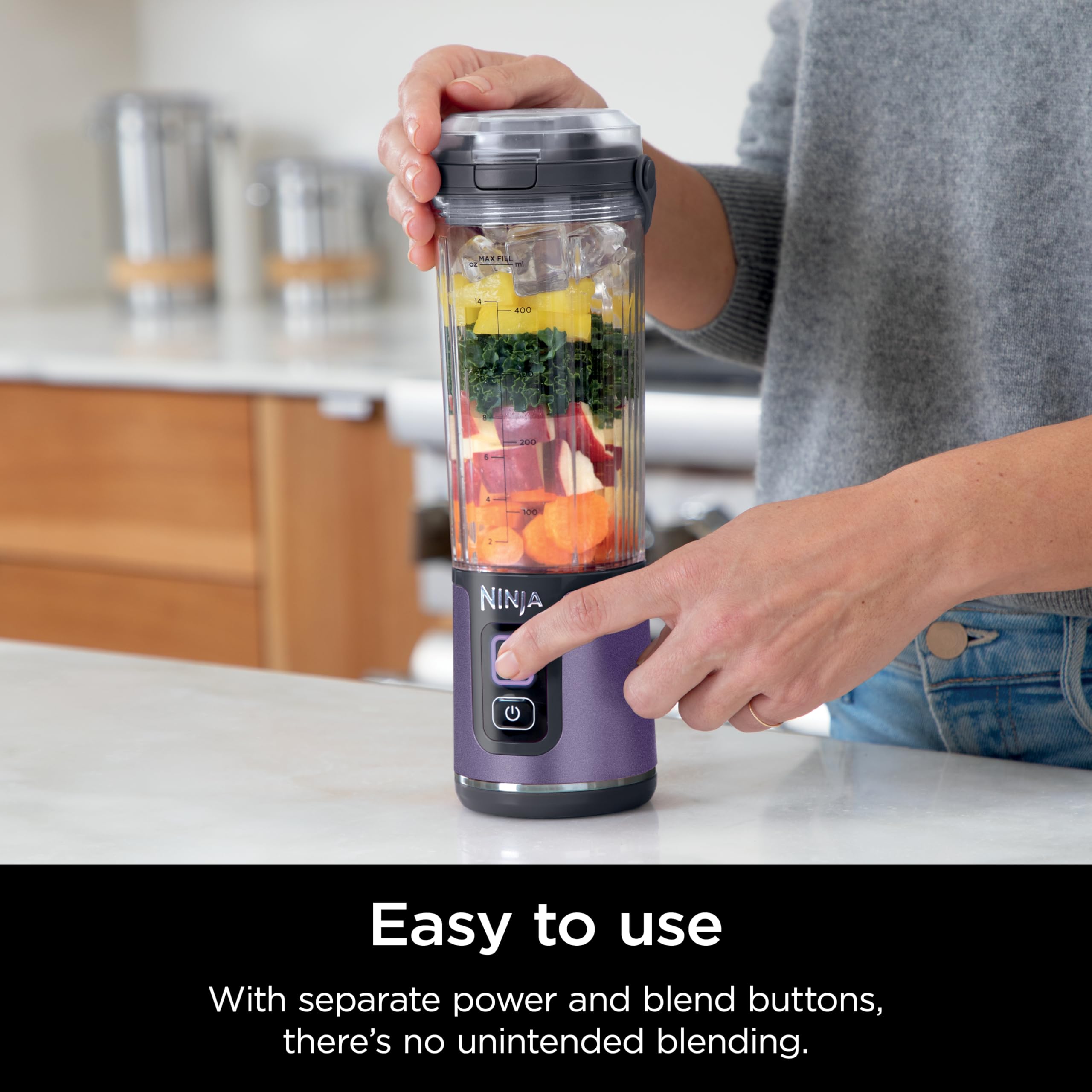 Ninja Blast Portable Blender, Cordless, 18oz. Vessel, Personal Blender For-Shakes and Smoothies, BPA Free, Leakproof-Lid and Sip Spout, USB-C Rechargeable, Dishwasher Safe Parts, Tinted Pink, BC151PK