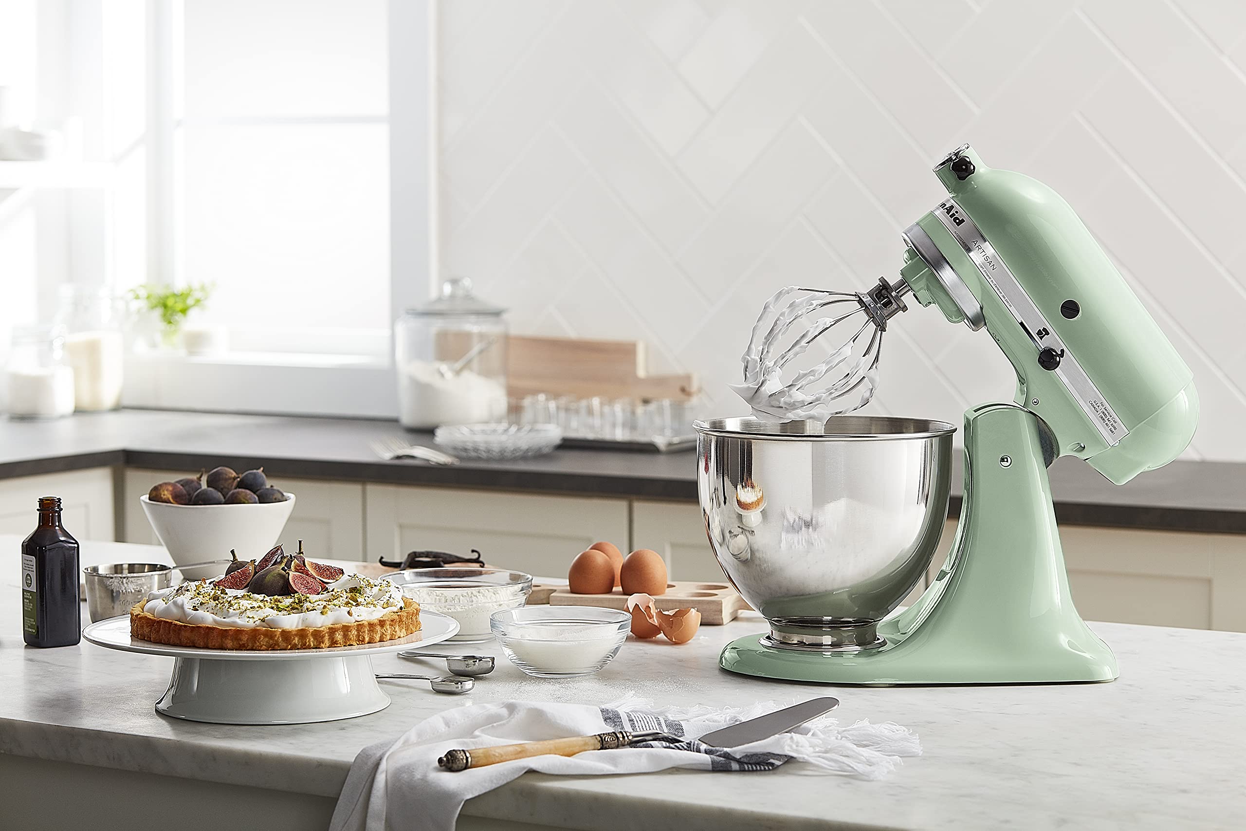 KitchenAid Artisan Series 5-Quart Tilt-Head Stand Mixer, Almond Cream, KSM150PSAC