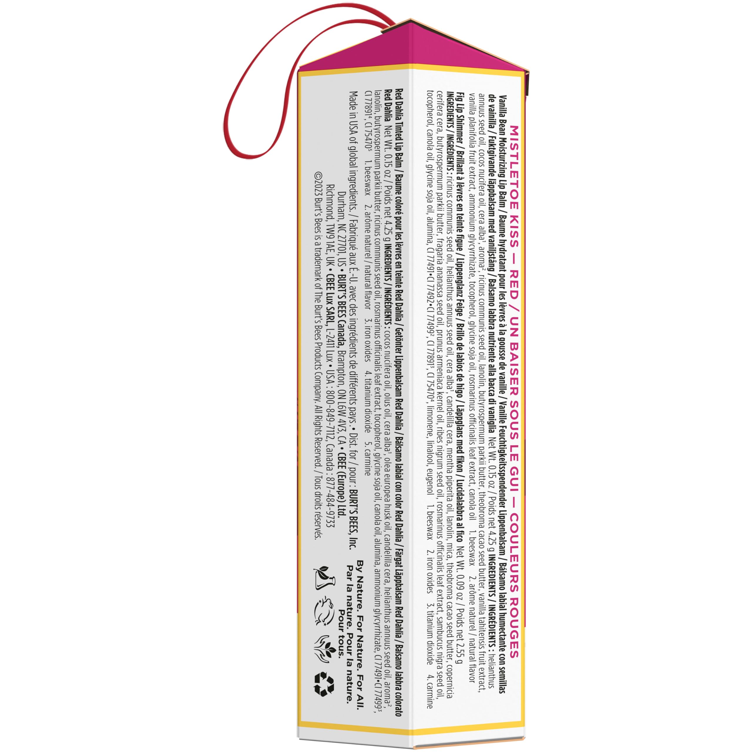 Burt’s Bees Christmas Gifts, 4 Lip Balm Stocking Stuffers Products, Beeswax Bounty Classic Set - Original Beeswax Moisturizing Lip Balm (4-Pack)