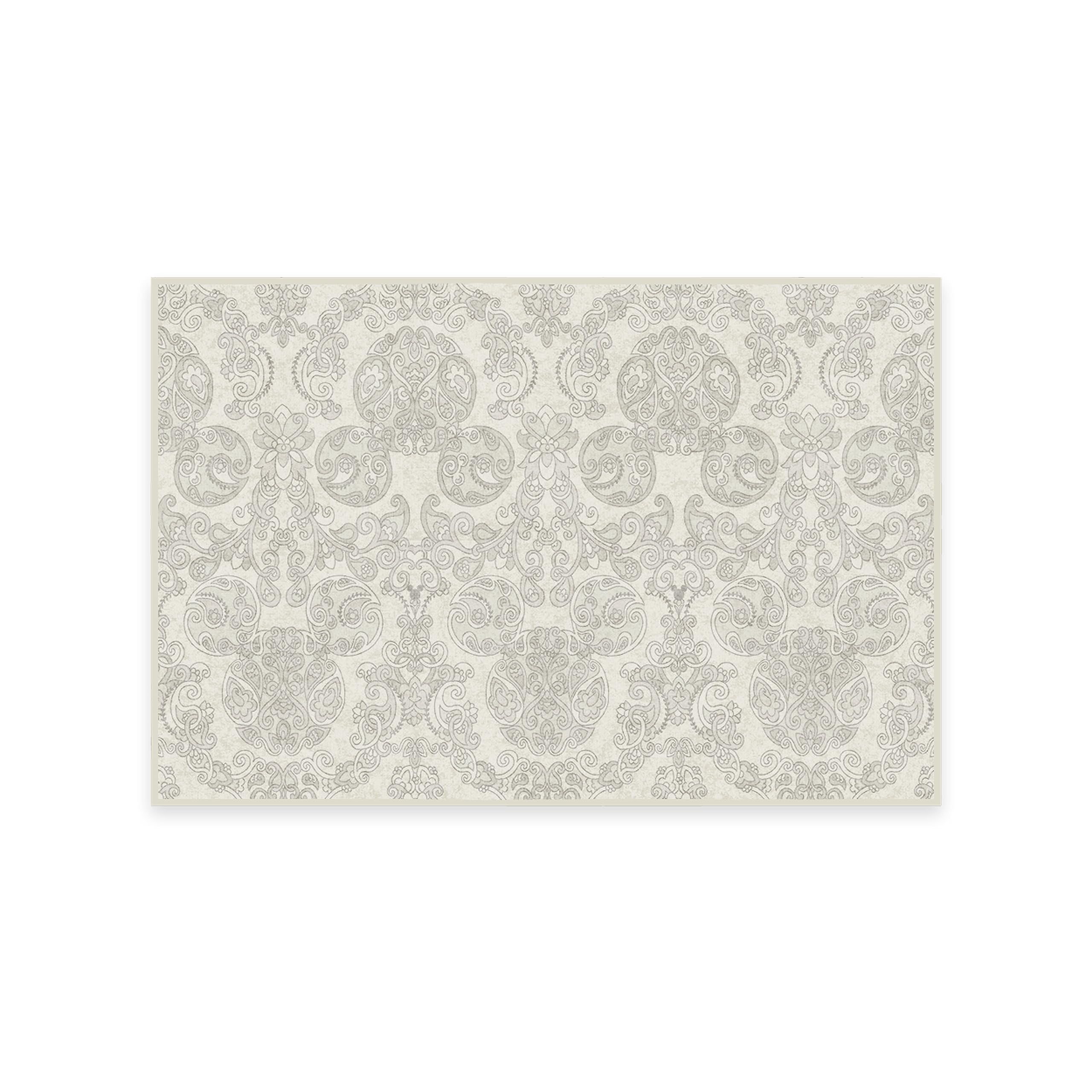 RUGGABLE Disney Traditional Mickey Mouse Washable Rug - Perfect Area Rug for Nursery Playroom Kids Room - Pet & Child Friendly - Stain & Water Resistant - Damask Grey 3&