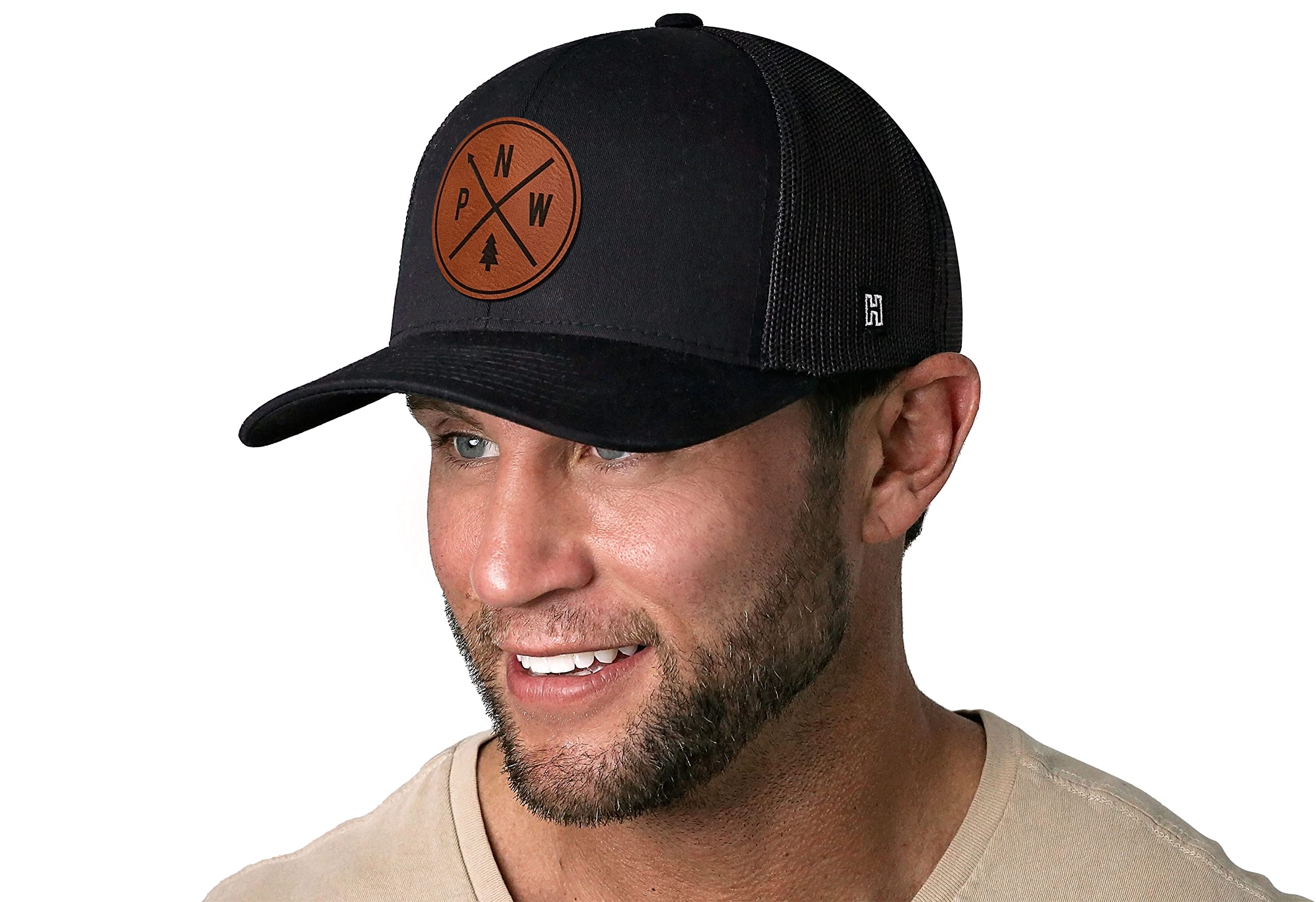HAKA Camping Hat – Outdoors Trucker Hat for Men & Women, Baseball Cap Adjustable Snapback - Synthetic Leather