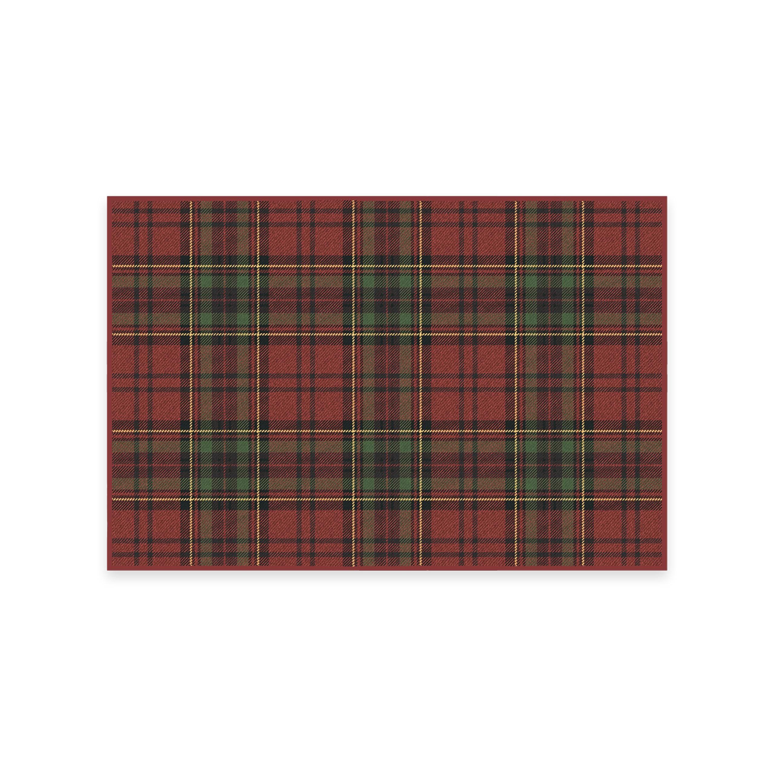 RUGGABLE Winter Plaid Washable Rug - Perfect Holiday Area Rug for Living Room Bedroom Kitchen - Pet & Child Friendly - Stain & Water Resistant - Dress Stewart Tartan Plaid 3&