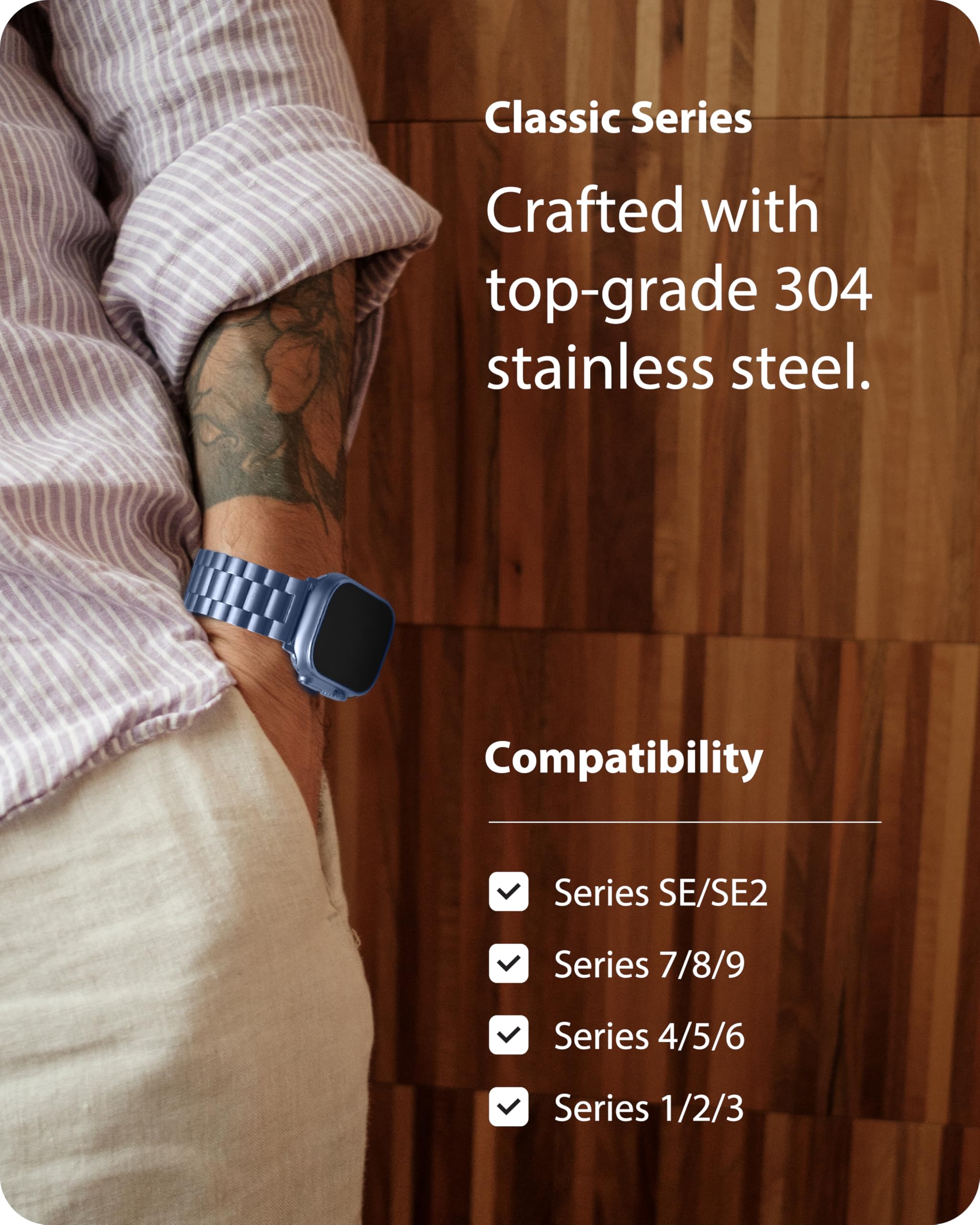 Fullmosa Compatible with Apple Watch Band 49mm 45mm 44mm 42mm 41mm 40mm 38mm, Stainless Steel iWatch Band with Case Compatible for Apple Watch Ultra 2 Ultra Series 10 9 8 7 6 5 4 3 2 1&iWatch SE