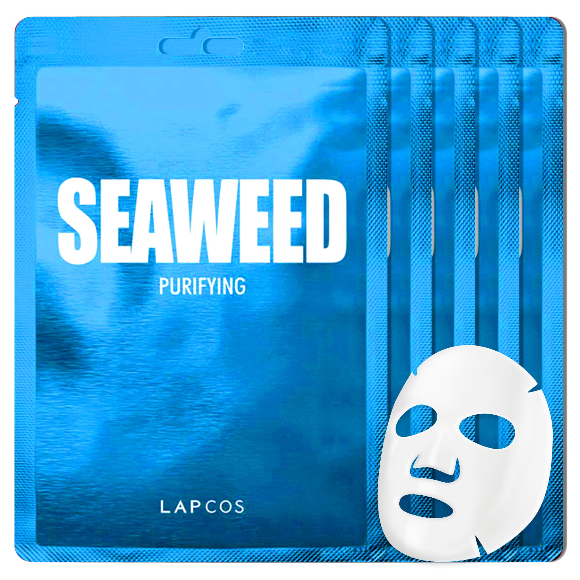 LAPCOS Pearl Sheet Mask, Daily Face Mask with Probiotics to Brighten and Clarify Skin, Korean Beauty Favorite, 5-Pack