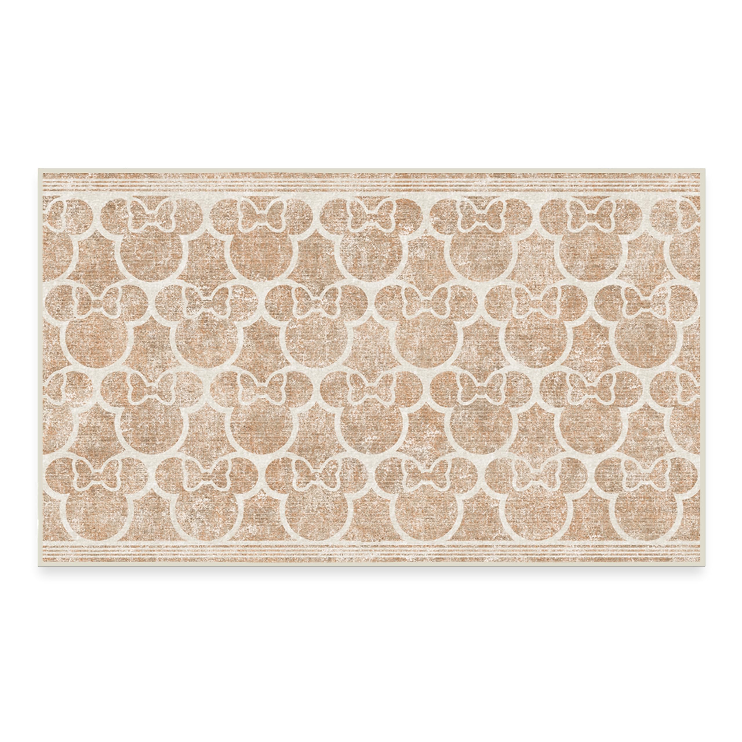 RUGGABLE Disney Classic Minnie Mouse Washable Rug - Perfect Area Rug for Nursery Playroom Kids Room - Pet & Child Friendly - Stain & Water Resistant - Trellis Pink 5&