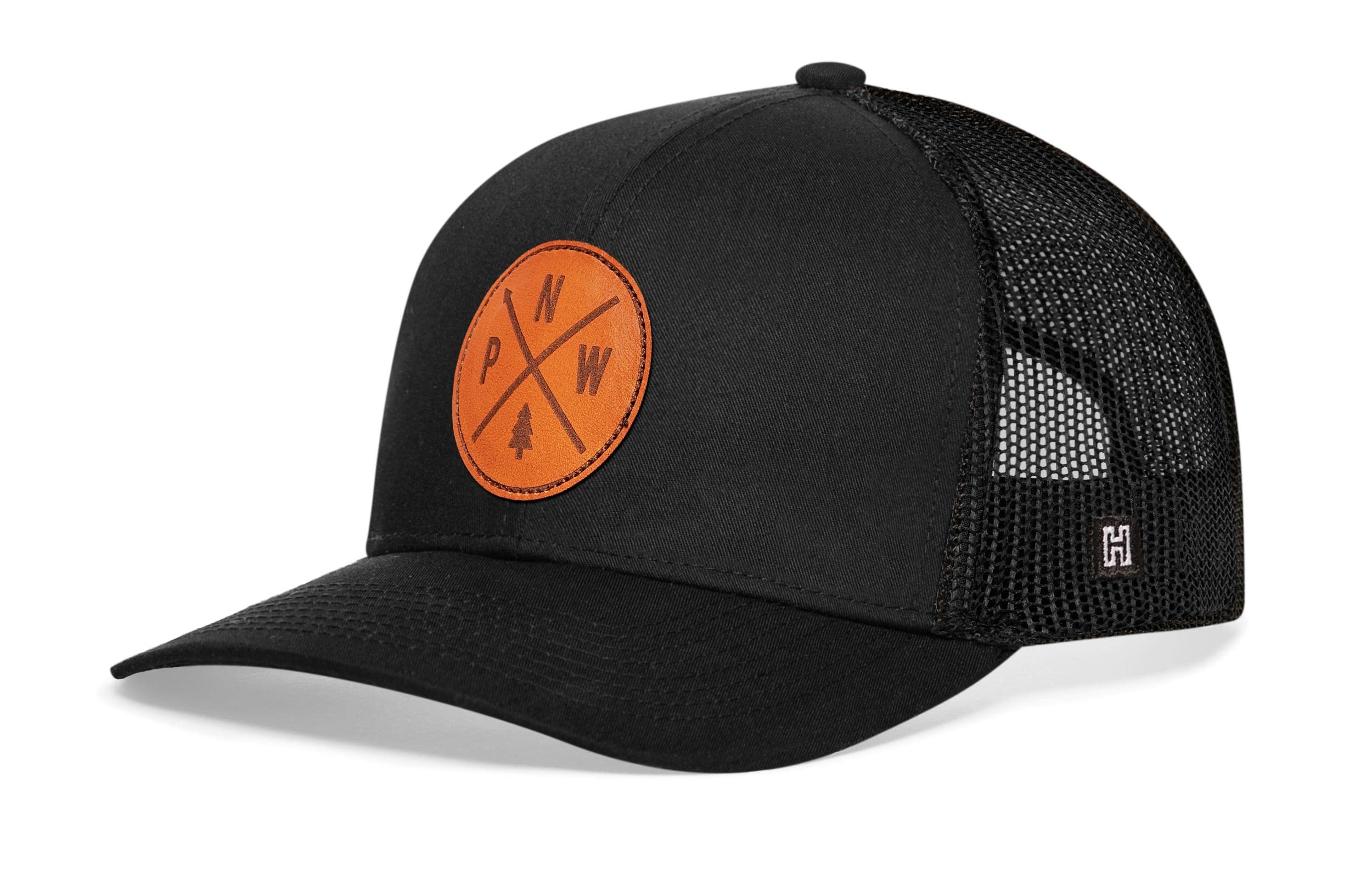 HAKA Camping Hat – Outdoors Trucker Hat for Men & Women, Baseball Cap Adjustable Snapback - Synthetic Leather