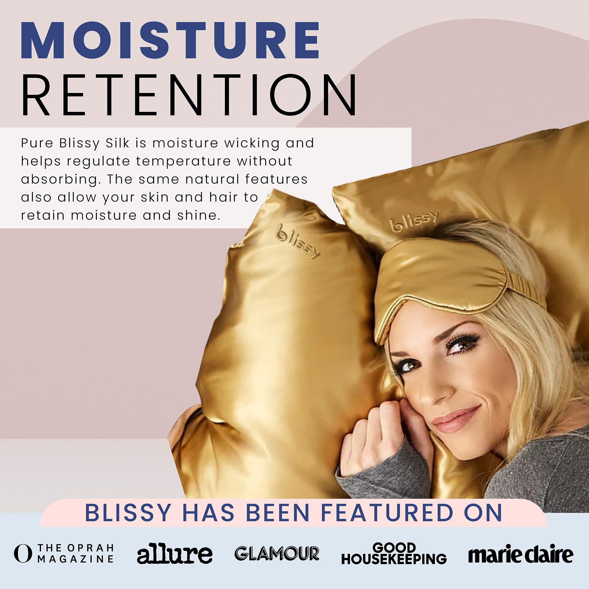 Blissy Silk Sleep Mask - Silk Eye Sleeping Mask for Women & Men for Total Blackout - Silk Eye Mask - 100% Pure Mulberry Silk, 22 Momme 6a Fibers - Blindfold Silk Sleep Mask Side Sleeper Eye Cover