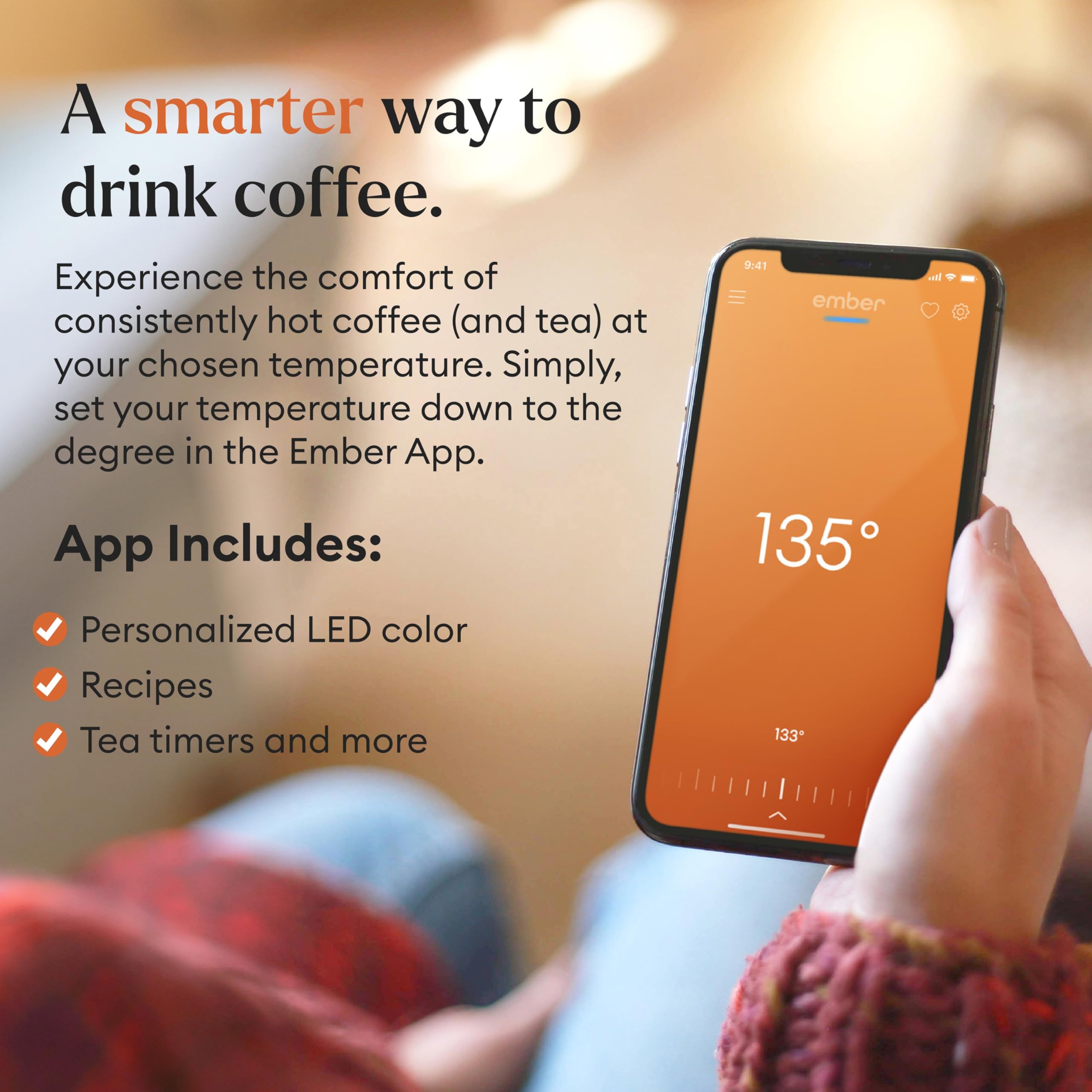 Ember Temperature Control Smart Mug 2, 14 Oz, App-Controlled Heated Coffee Mug with 80 Min Battery Life and Improved Design, White