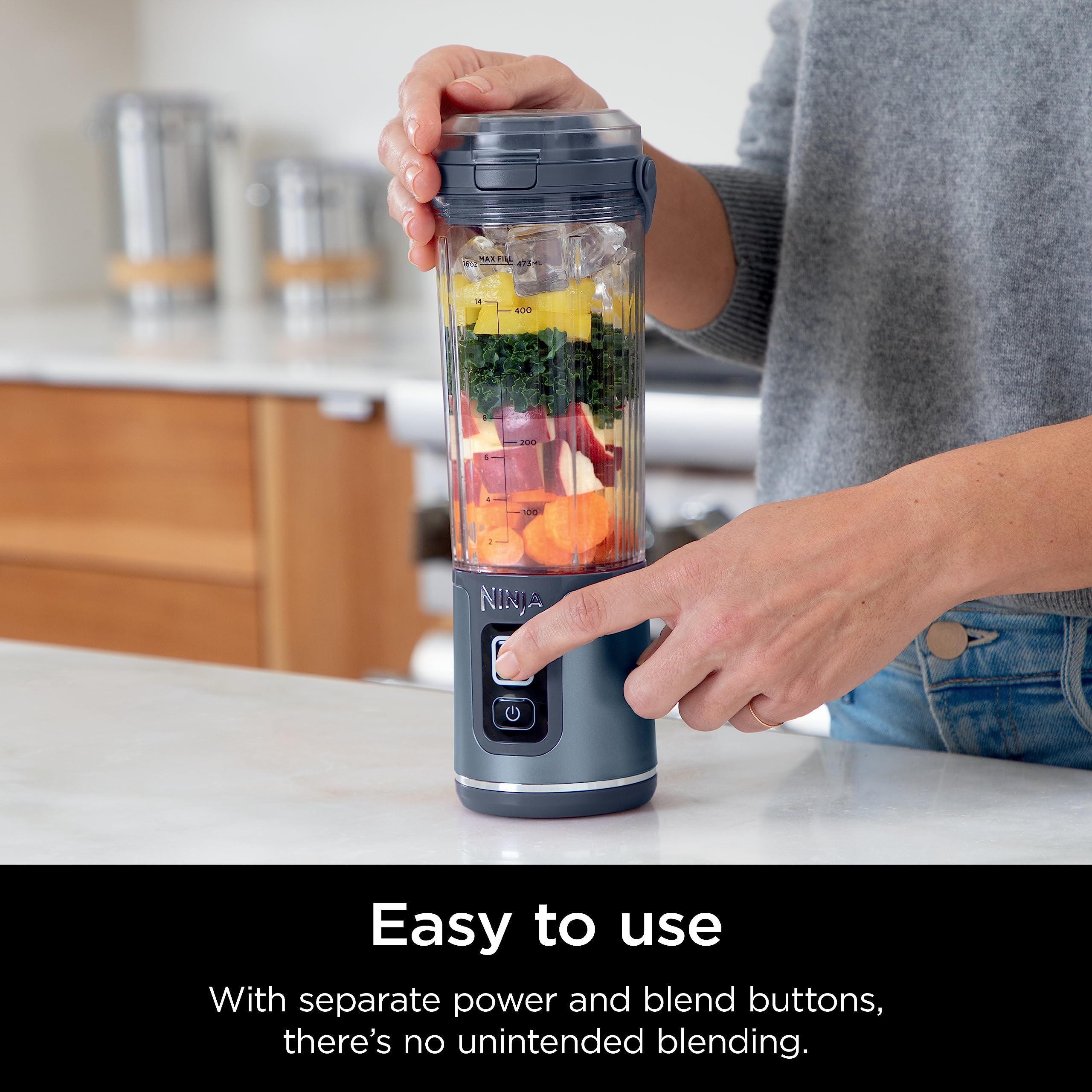 Ninja Blast Portable Blender, Cordless, 18oz. Vessel, Personal Blender For-Shakes and Smoothies, BPA Free, Leakproof-Lid and Sip Spout, USB-C Rechargeable, Dishwasher Safe Parts, Tinted Pink, BC151PK
