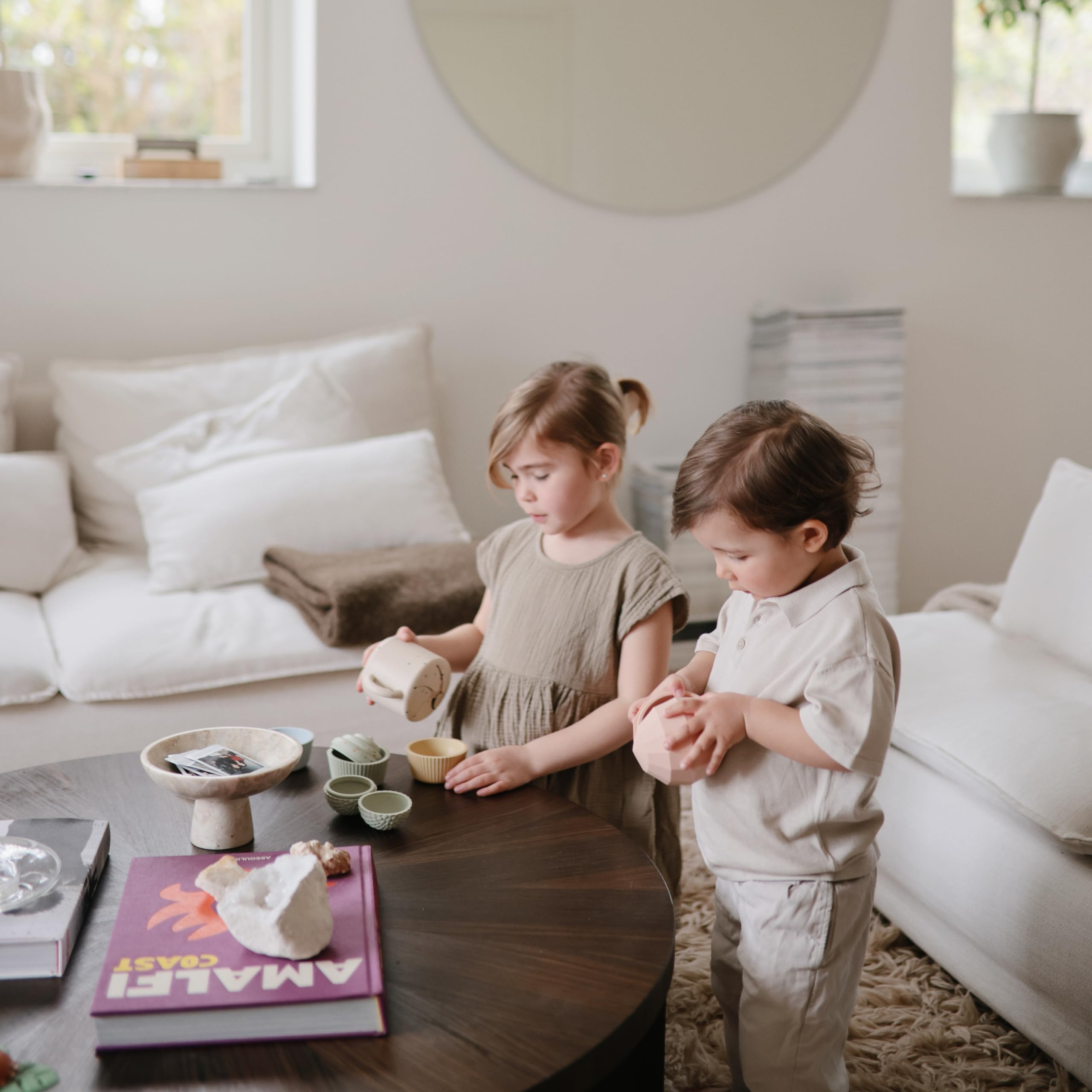 mushie Silicone Snack Cup | Spill Proof Food Container for Toddler and Baby (Cambridge Blue)