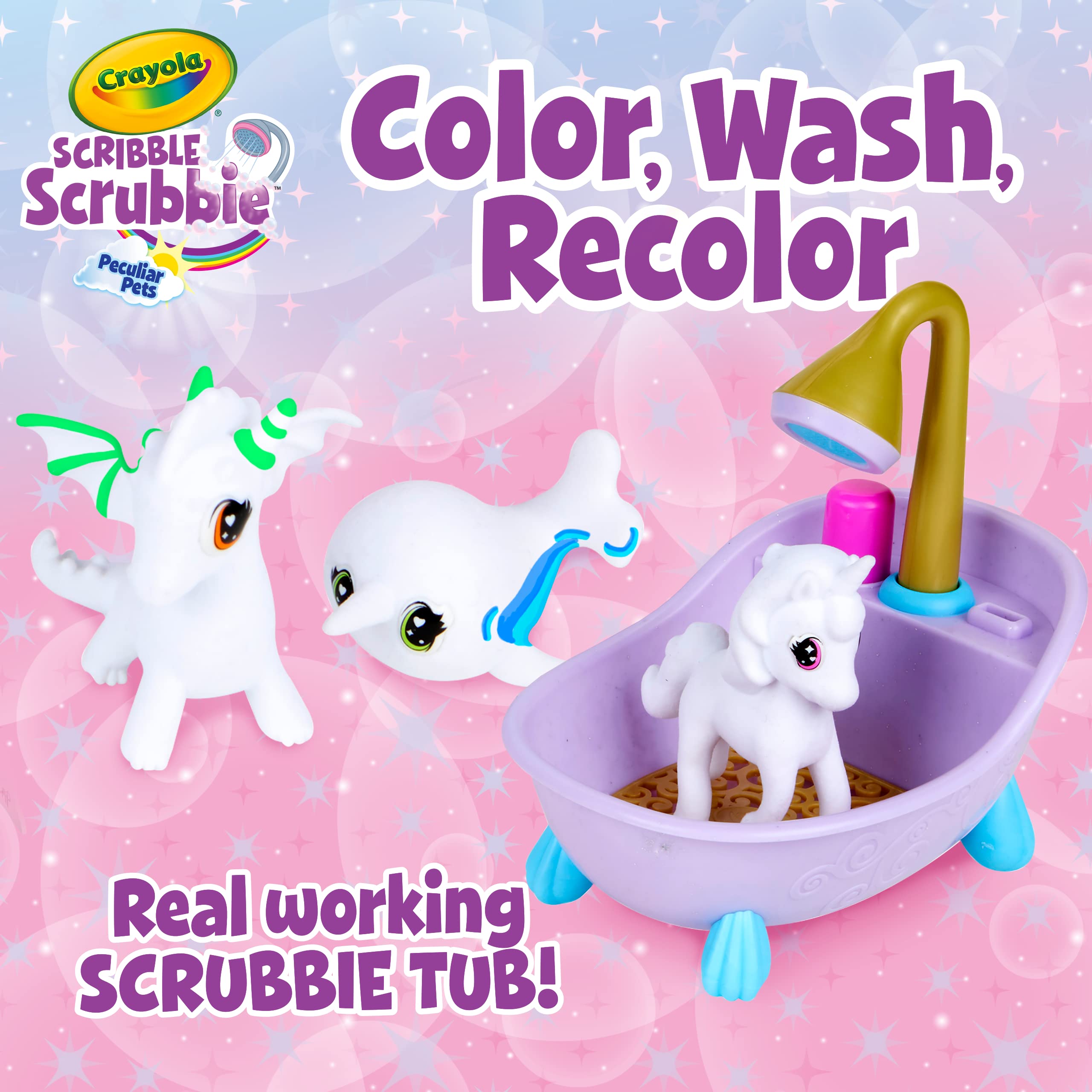 Crayola Scribble Scrubbie Peculiar Pets Tub Playset, Creative Toys