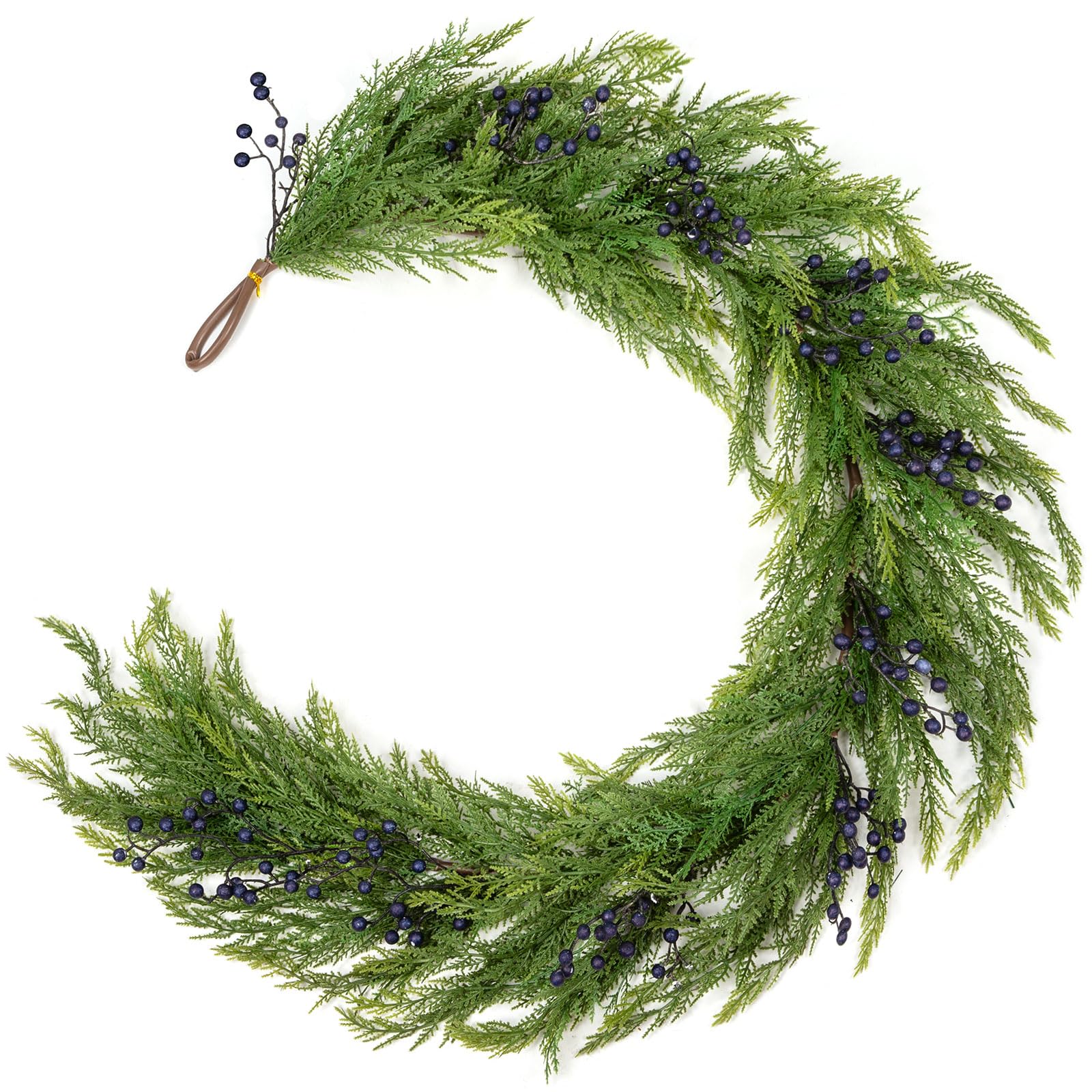 Jin&Bao 6FT Real Touch Norfolk Pine Garlands, Christmas Garland with Lights, Christmas Decorations for Mantel Stairs Table Runner Outdoor Indoor Winter Decor, 50 LED with Timer 8 Modes