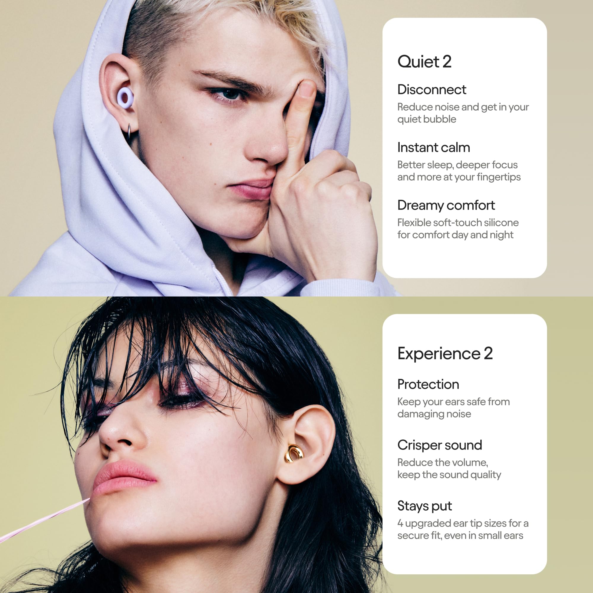 Loop Earplugs Day & Night Bundle (2-Pack) – Loop Quiet 2 + Loop Experience 2 | Reusable Ear Plugs for Sleep, Noise Sensitivity, Music & More | 24 dB/18 dB Noise Reduction
