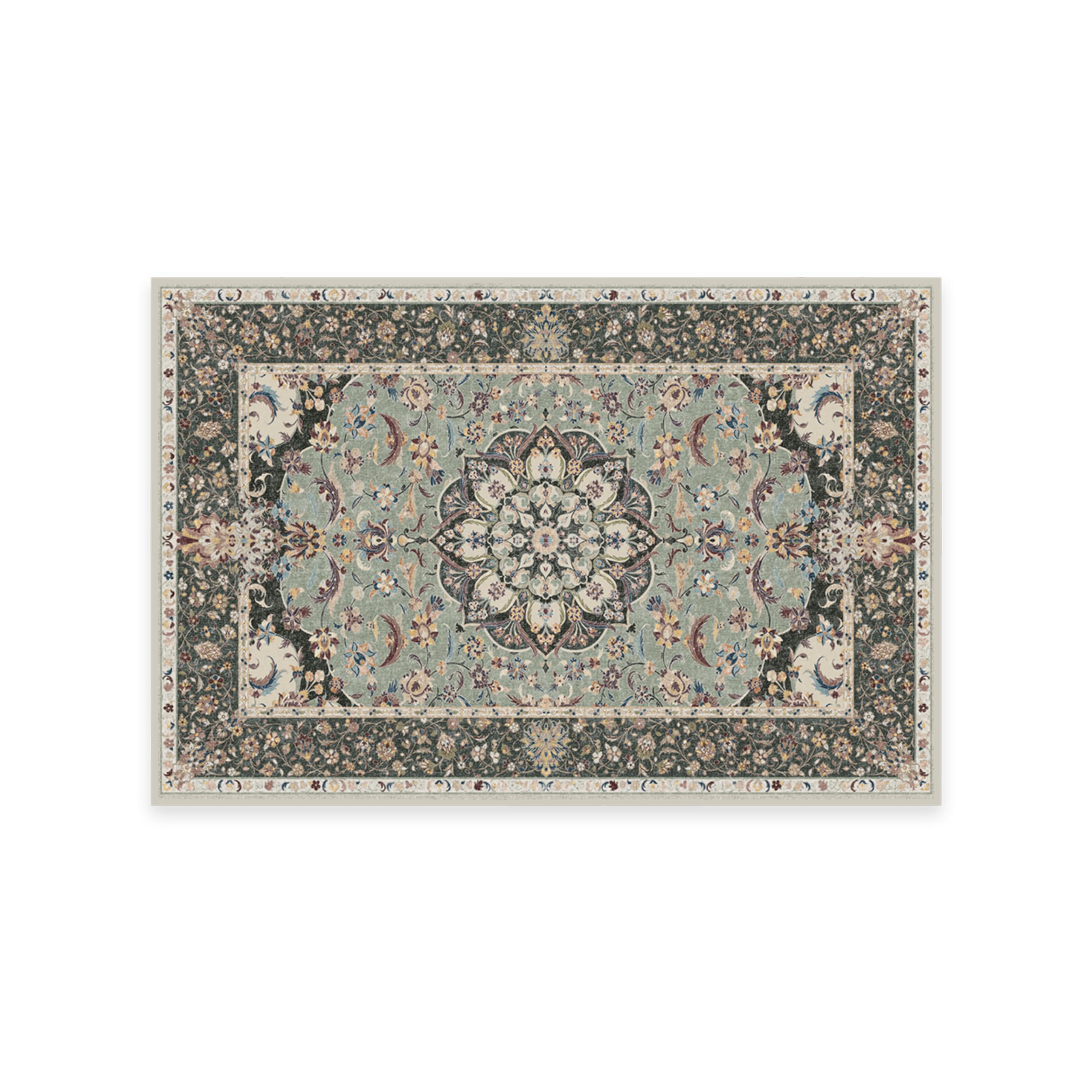 RUGGABLE Sima Washable Rug - Perfect Vintage Area Rug for Living Room Bedroom Kitchen - Pet & Child Friendly - Stain & Water Resistant - Royal Blue 2&