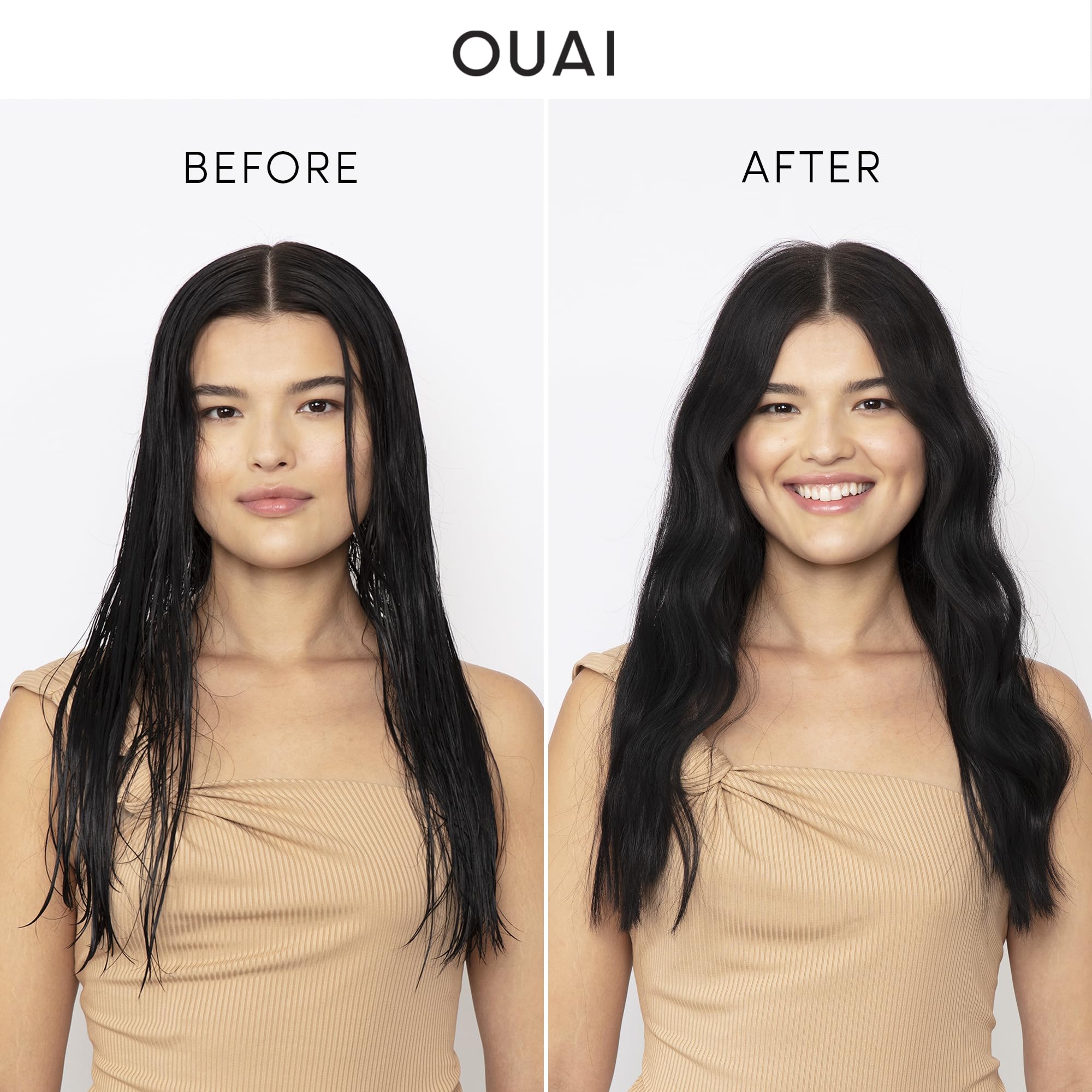 OUAI Wave Spray - Coconut Oil & Rice Protein Texture Mist for Voluminous Beach Waves with Shine - Paraben Free, Safe for Color & Keratin-Treated Hair (4.9 fl oz)