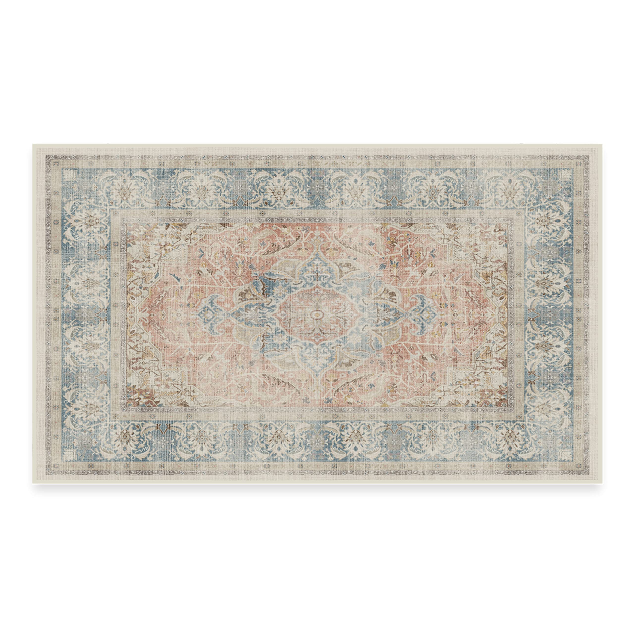 RUGGABLE – Sarrah Blue Quartz – Machine Washable Runner Rug – Pet & Child Friendly – Stain & Water Resistant – Non-Slip – 2.5&