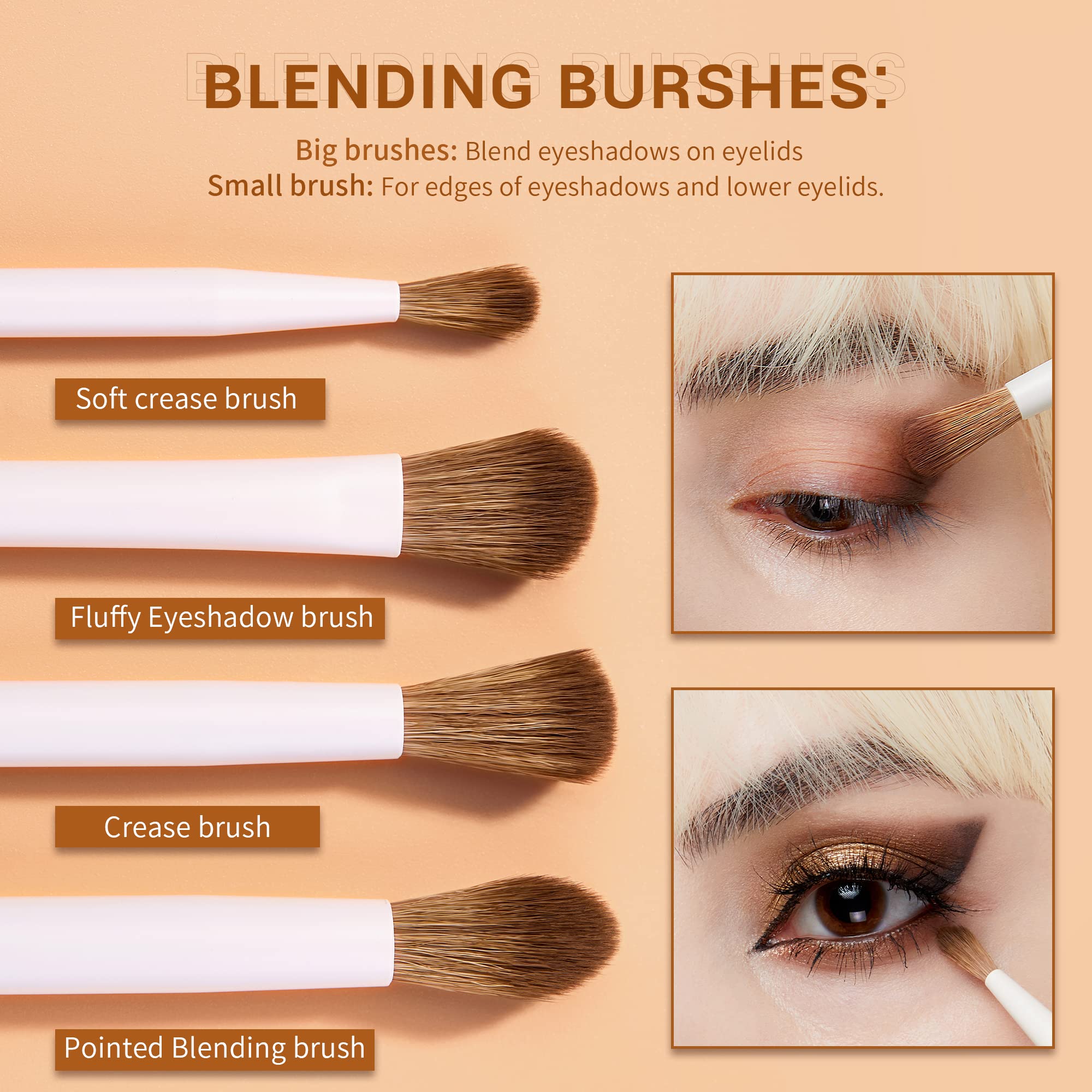 Jessup Makeup Brushes 14Pcs Makeup Brush Set Premium Synthetic Powder Foundation Contour Blush Concealer Eye Shadow Blending Liner Make Up Brush Kit Light Grey T329
