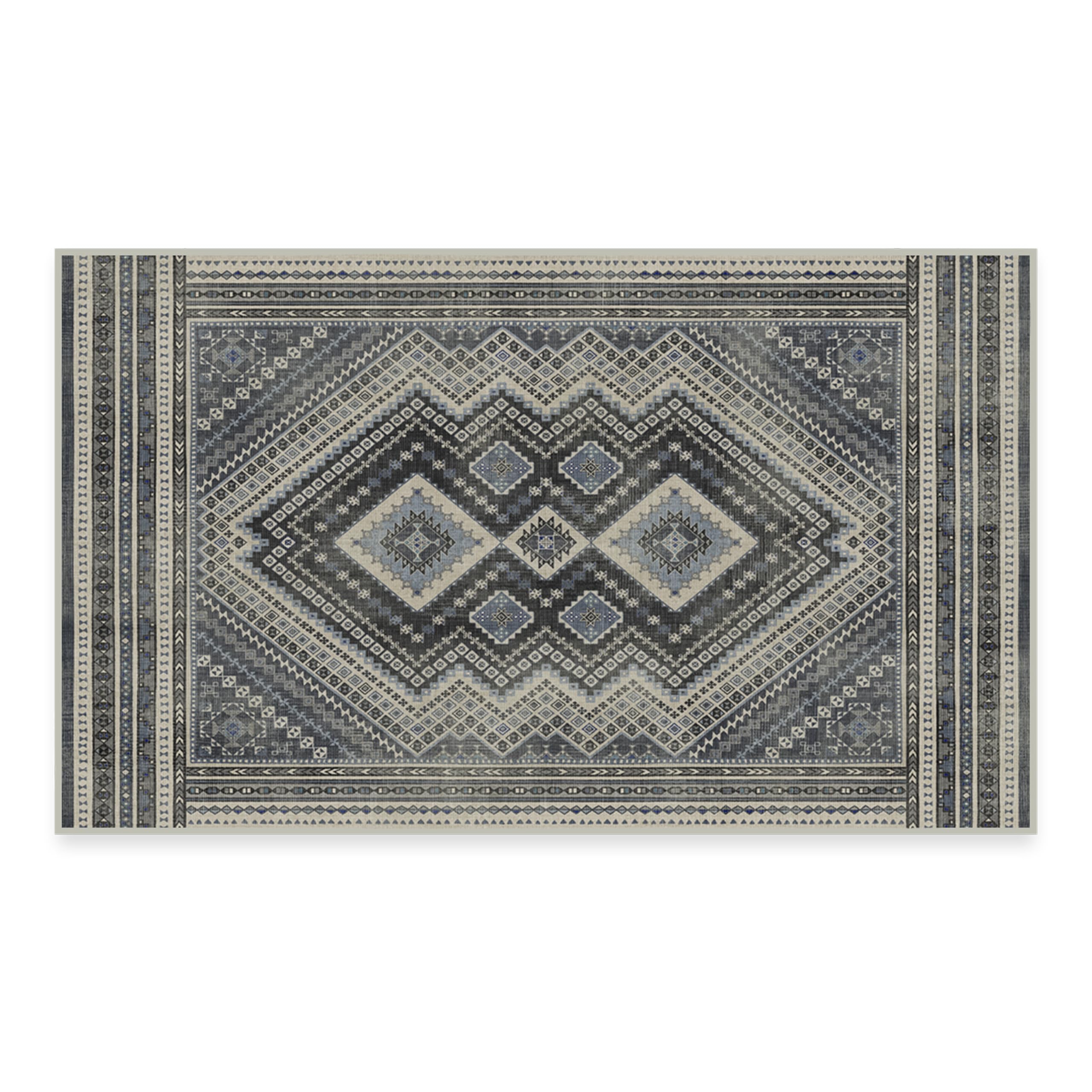RUGGABLE Kaden Washable Rug - Perfect Vintage Area Rug for Living Room Bedroom Kitchen - Pet & Child Friendly - Stain & Water Resistant - Amber Red 3&
