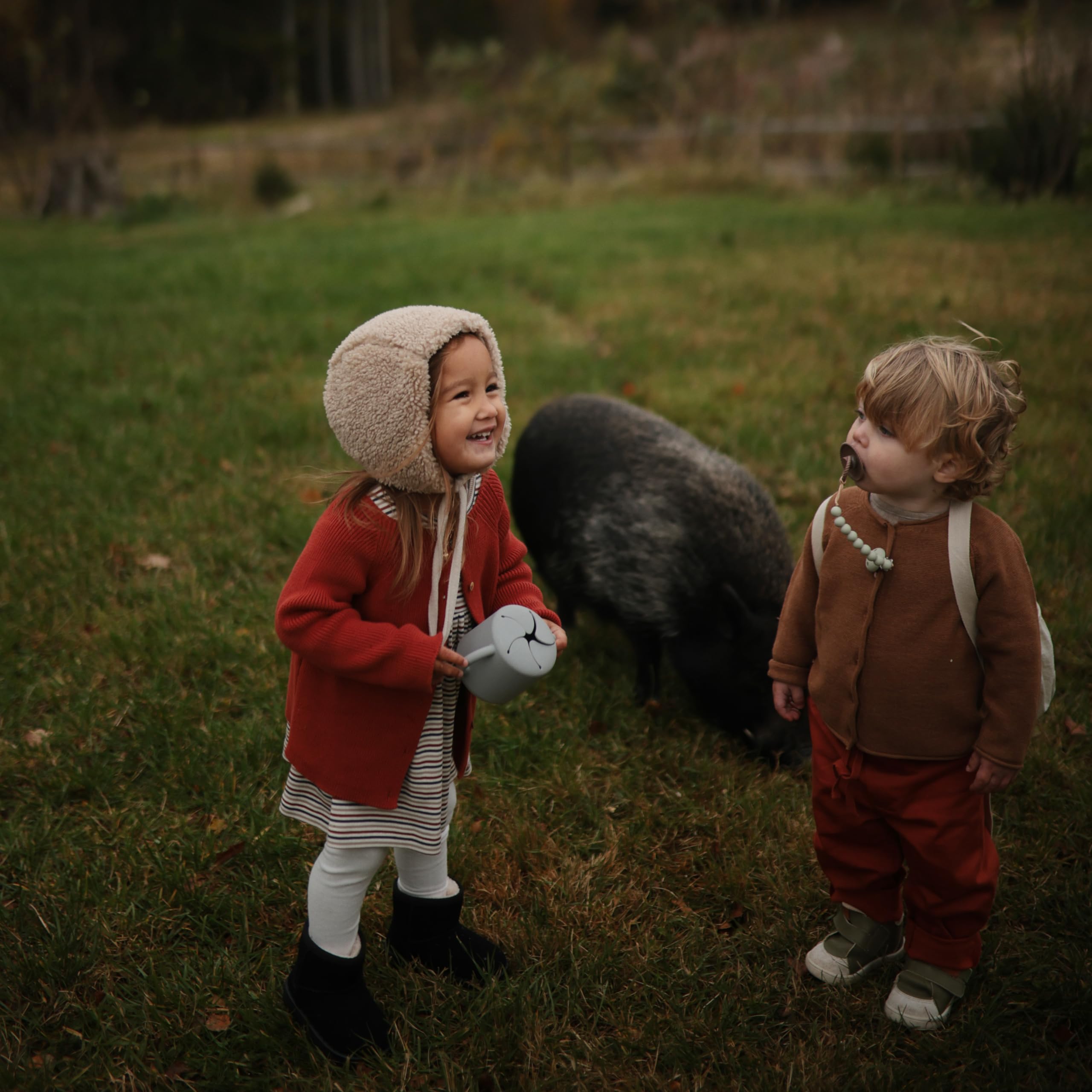 mushie Silicone Snack Cup | Spill Proof Food Container for Toddler and Baby (Cambridge Blue)