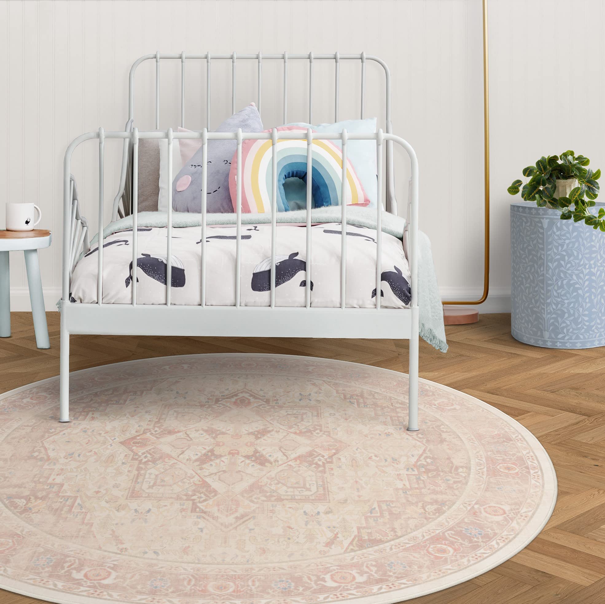 RUGGABLE Kamran Washable Rug - Perfect Vintage Area Rug for Living Room Bedroom Kitchen - Pet & Child Friendly - Stain & Water Resistant - Hazel 5&