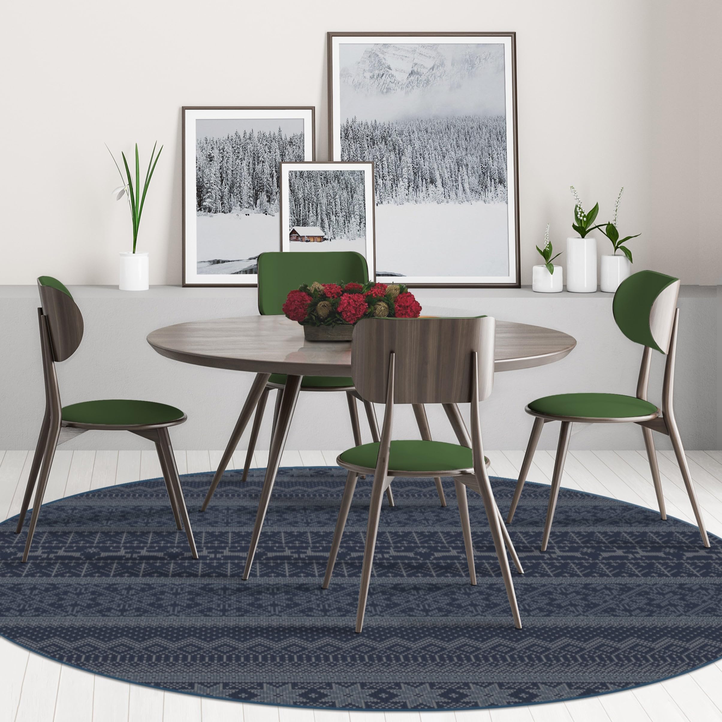 RUGGABLE Winter Plaid Washable Rug - Perfect Holiday Area Rug for Living Room Bedroom Kitchen - Pet & Child Friendly - Stain & Water Resistant - Dress Stewart Tartan Plaid 3&