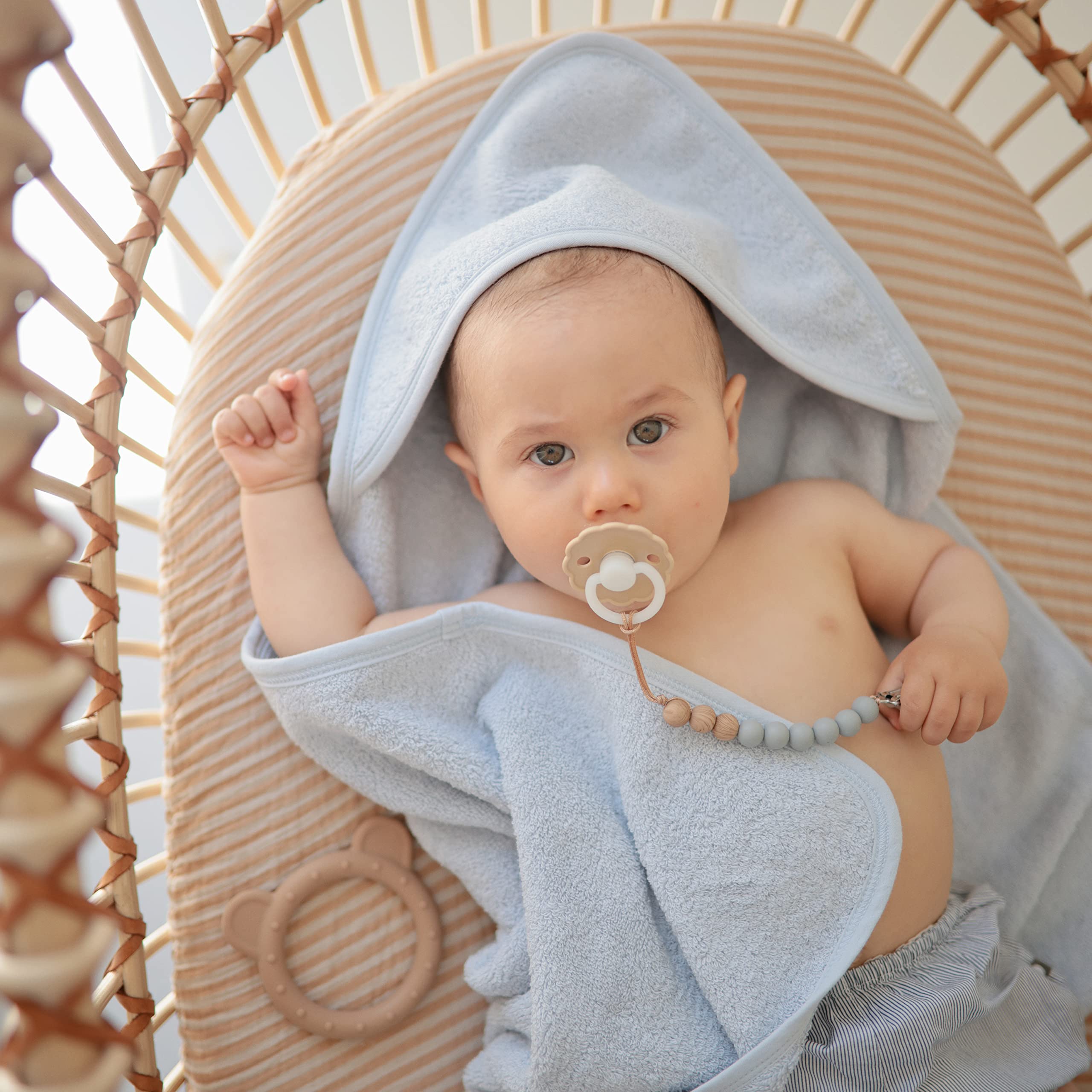 mushie Baby Hooded Towel | Organic Cotton (Moss)