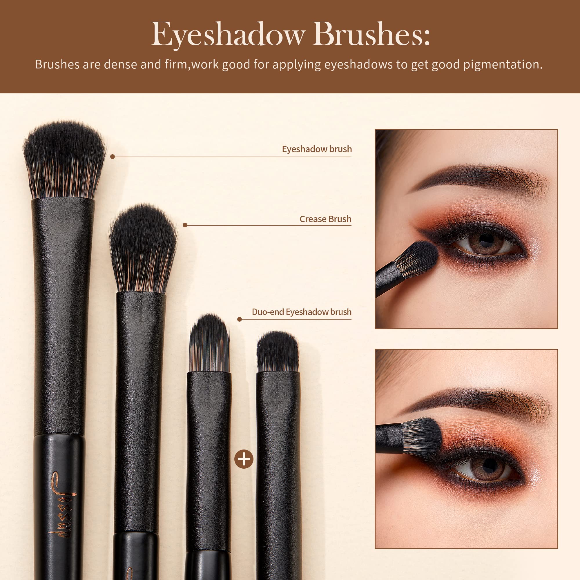 Jessup Makeup Brushes 14Pcs Makeup Brush Set Premium Synthetic Powder Foundation Contour Blush Concealer Eye Shadow Blending Liner Make Up Brush Kit Light Grey T329
