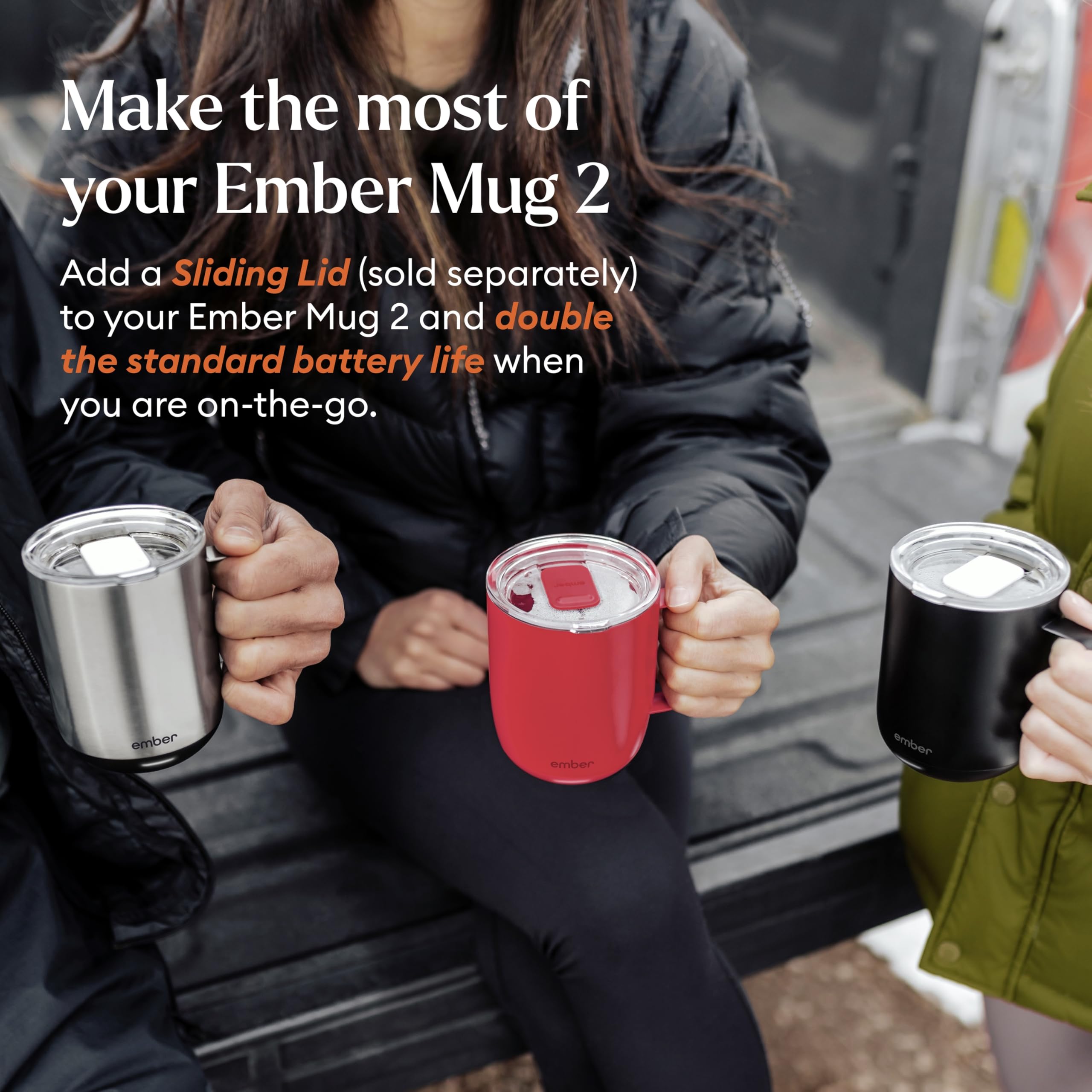 Ember Temperature Control Smart Mug 2, 14 Oz, App-Controlled Heated Coffee Mug with 80 Min Battery Life and Improved Design, White