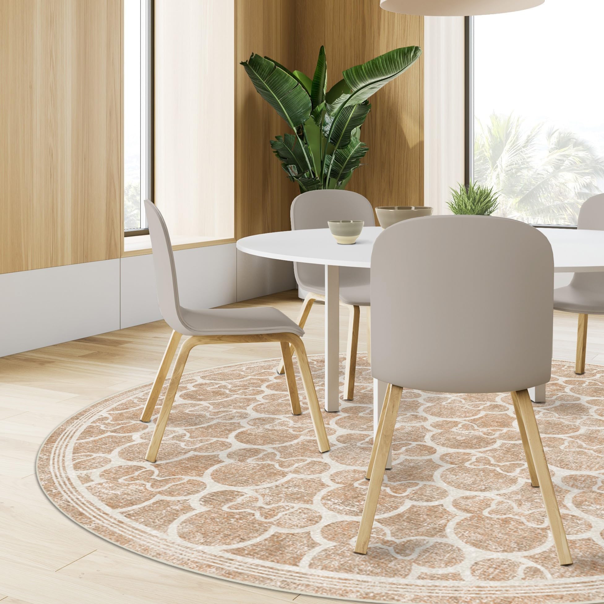 RUGGABLE Disney Classic Minnie Mouse Washable Rug - Perfect Area Rug for Nursery Playroom Kids Room - Pet & Child Friendly - Stain & Water Resistant - Trellis Pink 5&