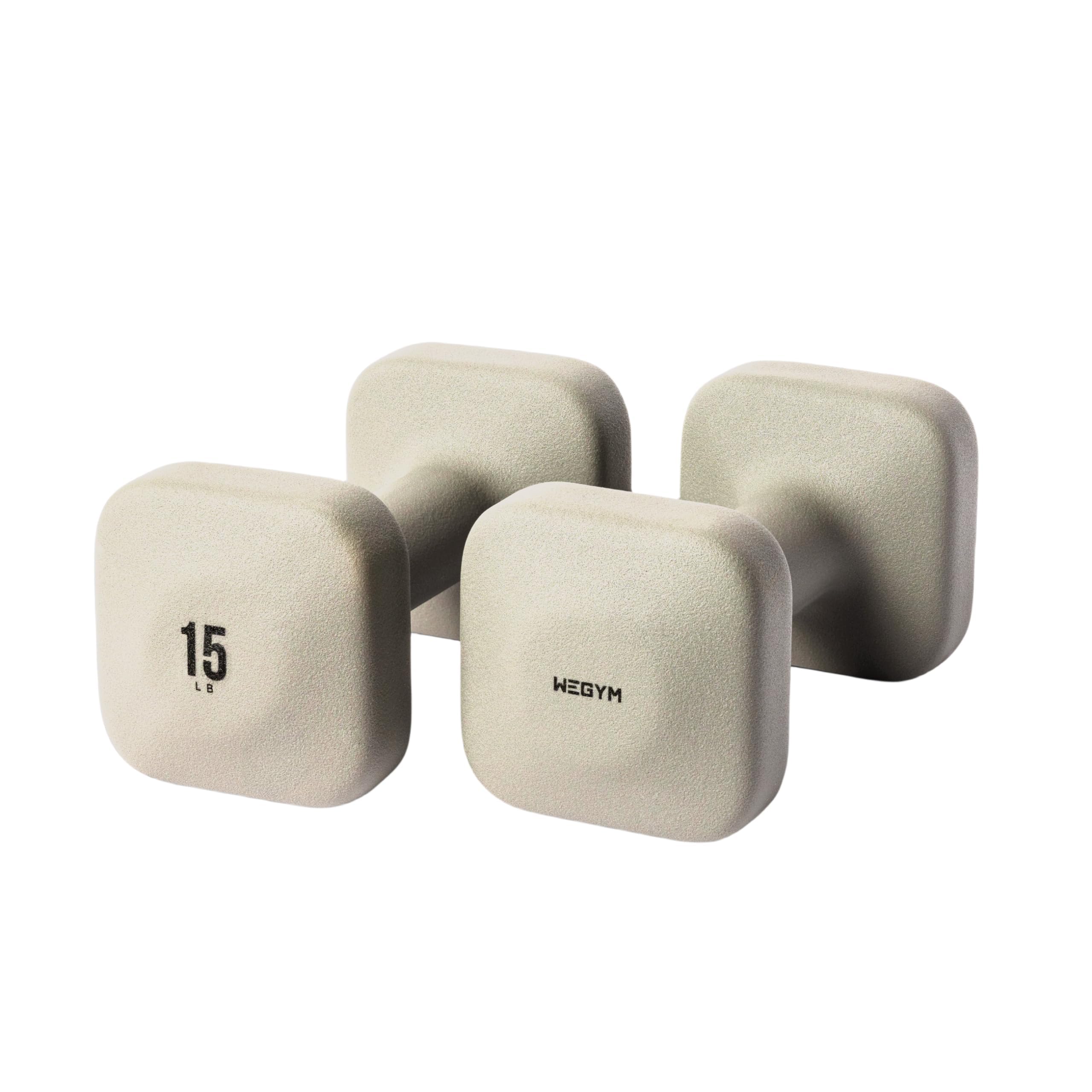 WeGym SafeGrip Dumbbells, Anti-Slip, Anti-Roll, Thick Handles, Free Weights, Square Dumbbells for Secure Workouts at Home, Weightlifting, and Personal Training