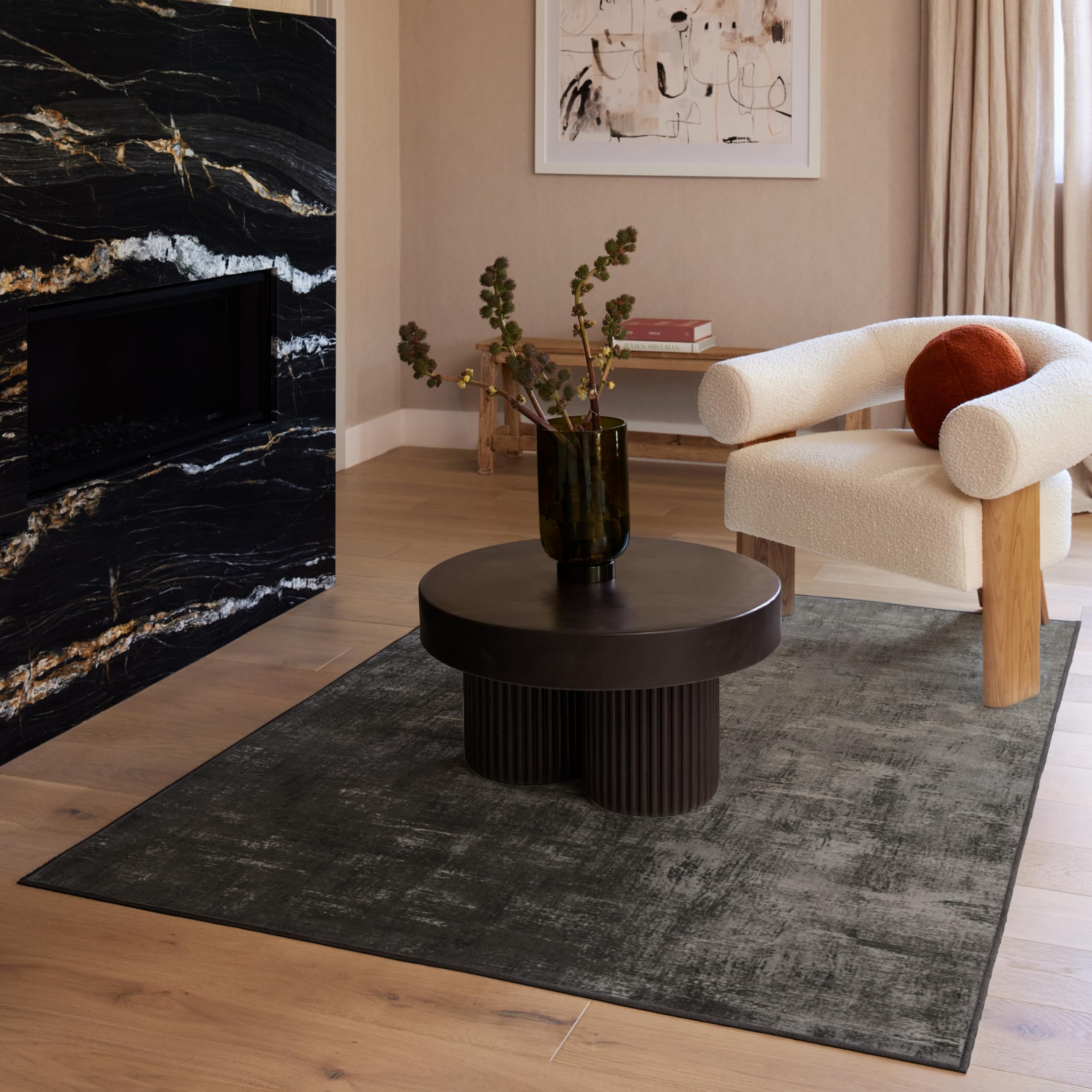 RUGGABLE Impasto Washable Rug - Perfect Modern Area Rug for Living Room Bedroom Kitchen - Non-Slip, Pet & Child Friendly, Stain & Water Resistant - Durable - Sage Green 3&