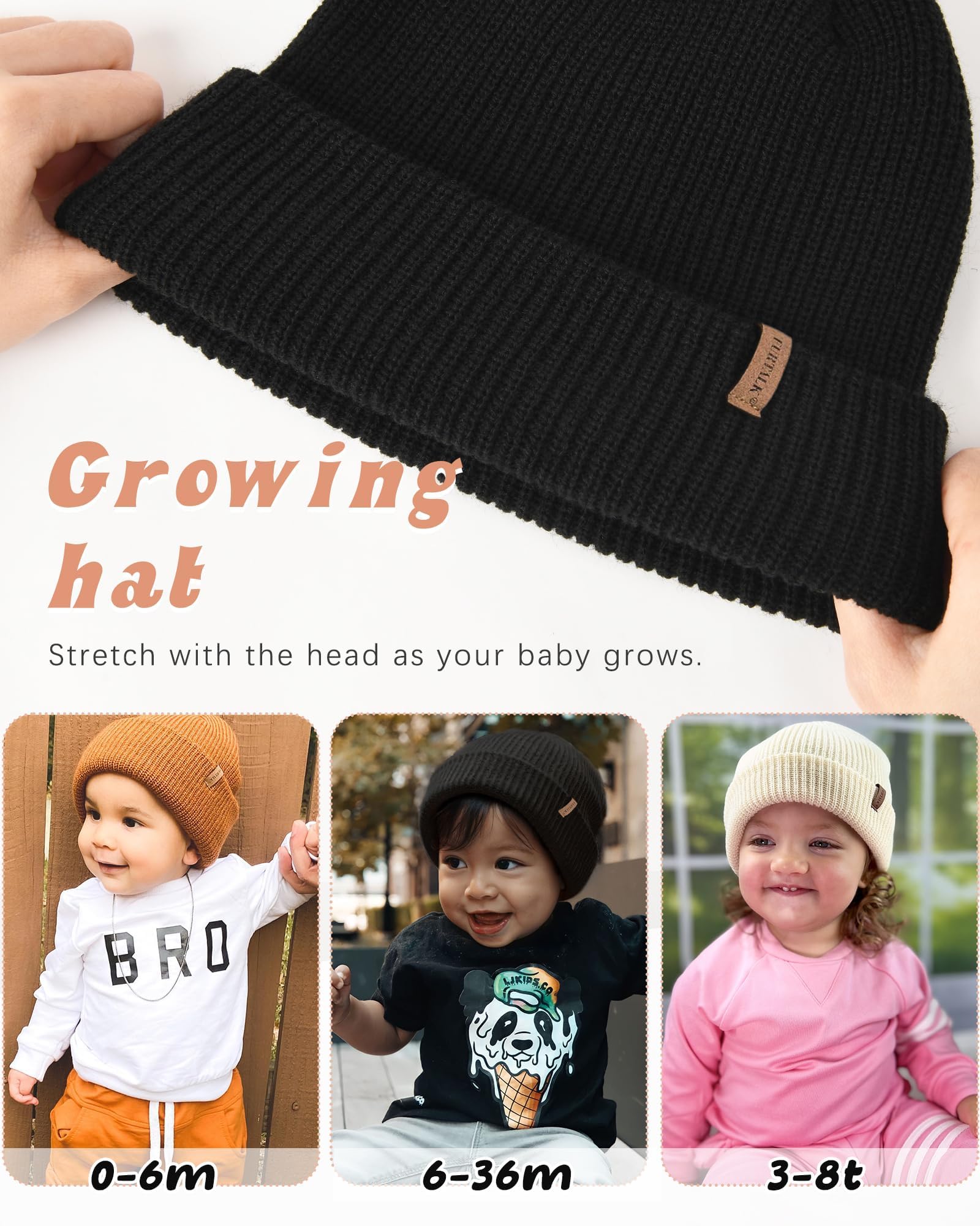 FURTALK Toddler Beanie Baby Boys Girls Beanies Kids Winter Hats Children Knit Warm Caps