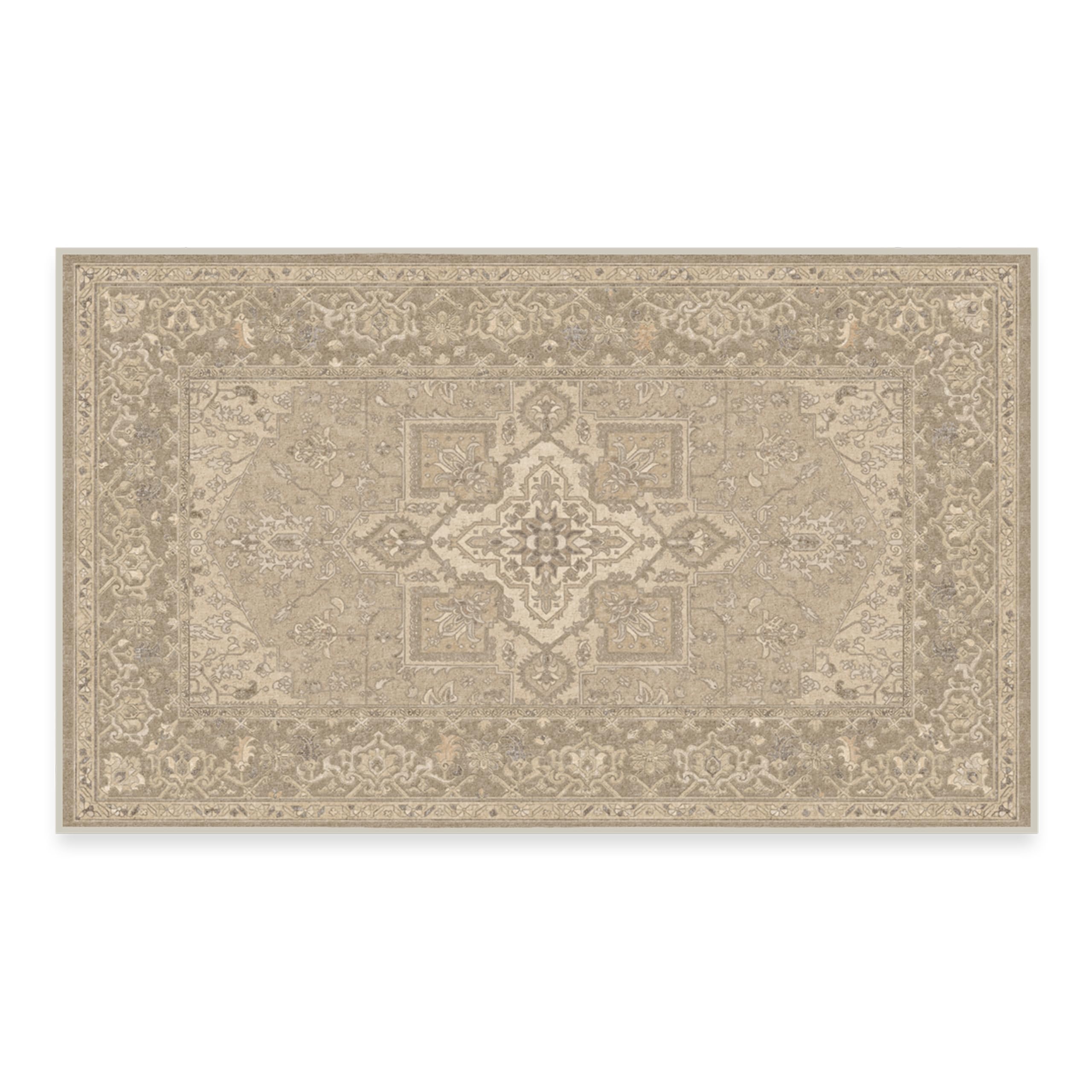 RUGGABLE Maral Heriz Washable Rug - Perfect Vintage Area Rug for Living Room Bedroom Kitchen - Pet & Child Friendly - Stain & Water Resistant - Creme 3&