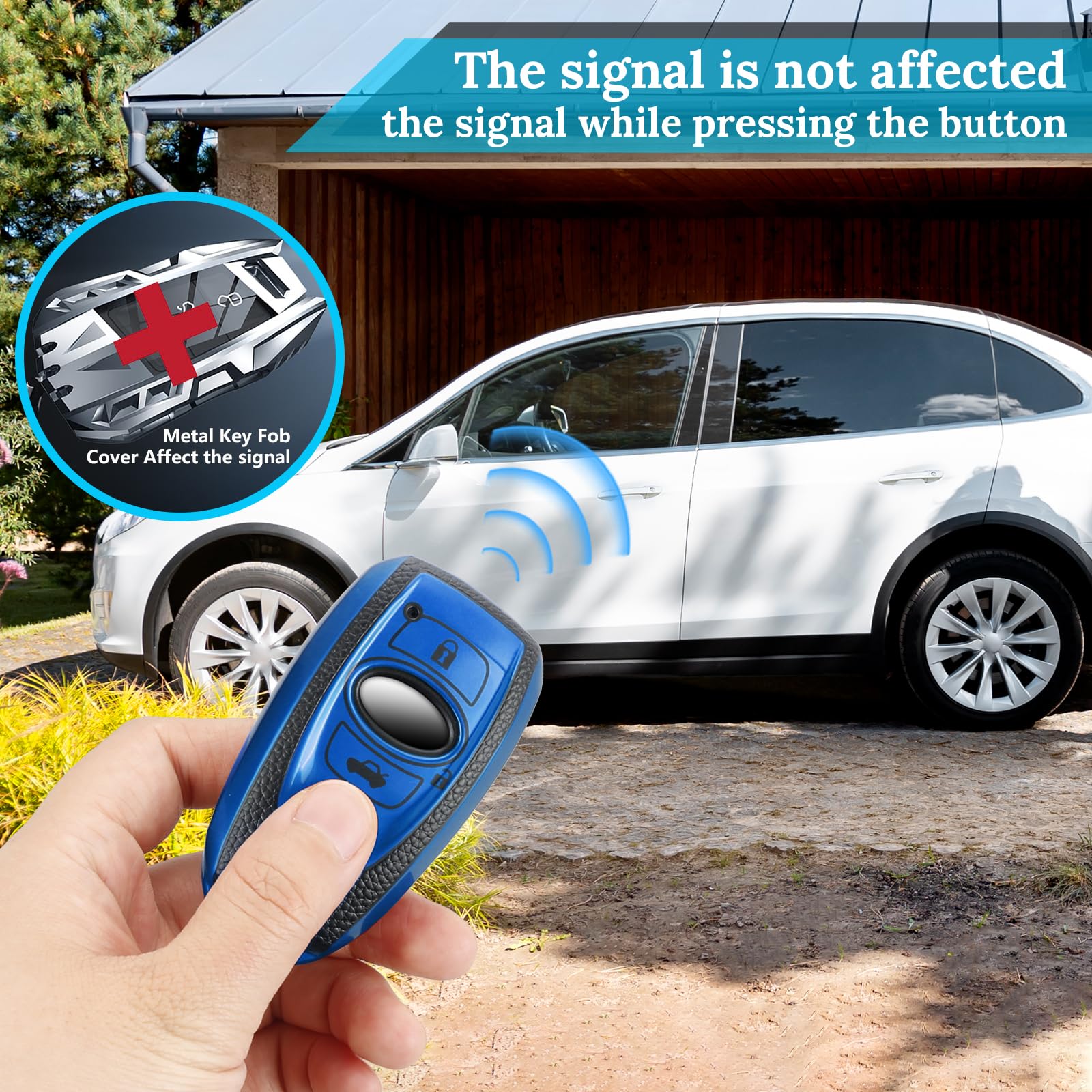 Cadillac Key Fob Cover with Metal Braided Rope Keychain, Upgraded Soft Key Case for 2015-2019 Escalade CTS SRX XT5 ATS STS CT6 (5 Button) (Gold Edge)