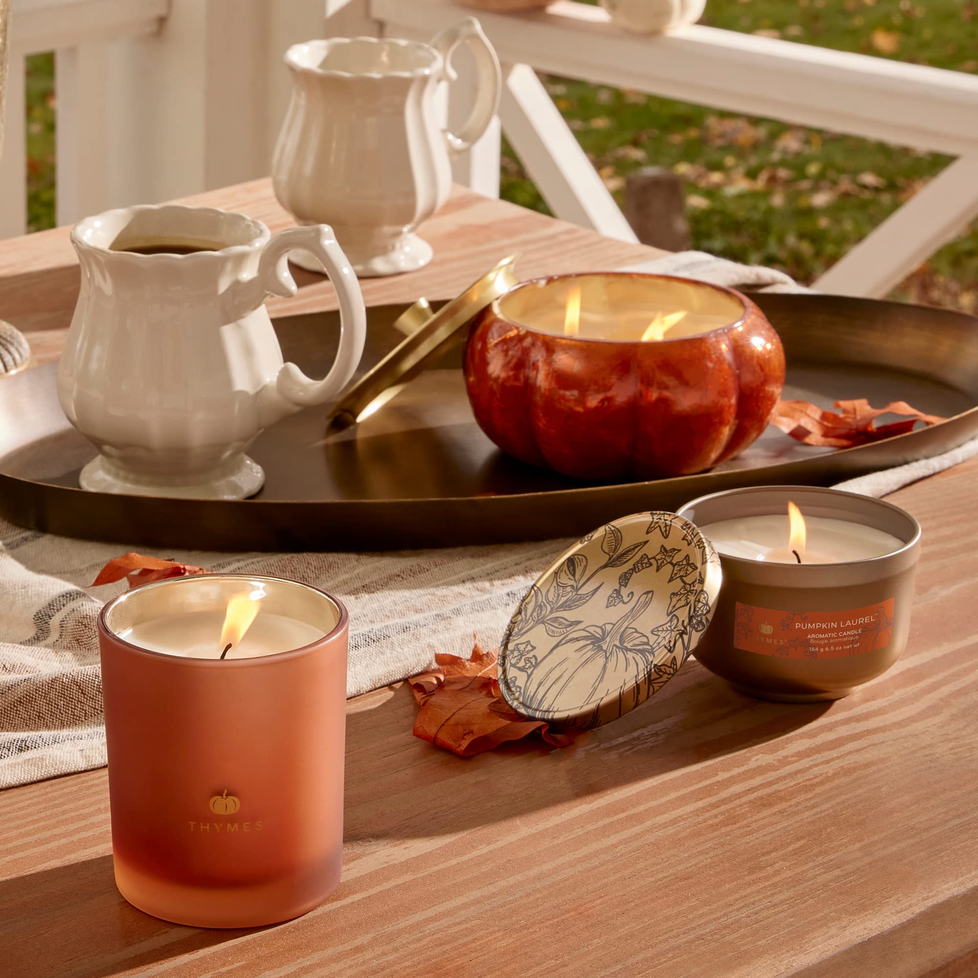 Thymes Frasier Fir Candle - Poured Candle Tin with Gold Lid - Scented Candle with A Fresh Home Fragrance - Pine Needle Design (6.5 oz)
