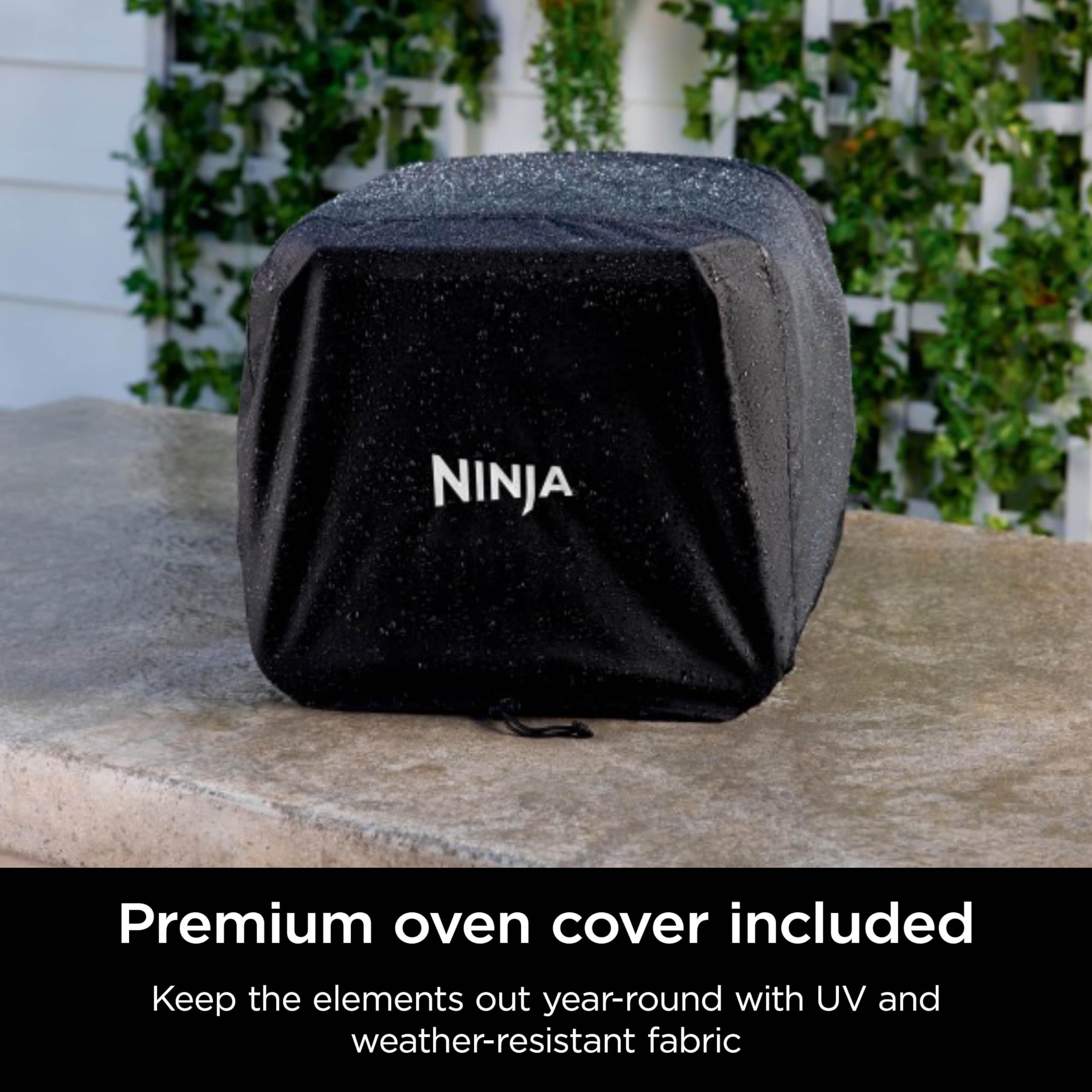 Ninja Woodfire 8-in-1 Outdoor Oven, Pizza Oven, 700°F High Heat Roaster, BBQ Smoker, Ninja Woodfire Technology, Weather Resistant, Portable, Electric, Grey, OO101LWC (Canadian Version)