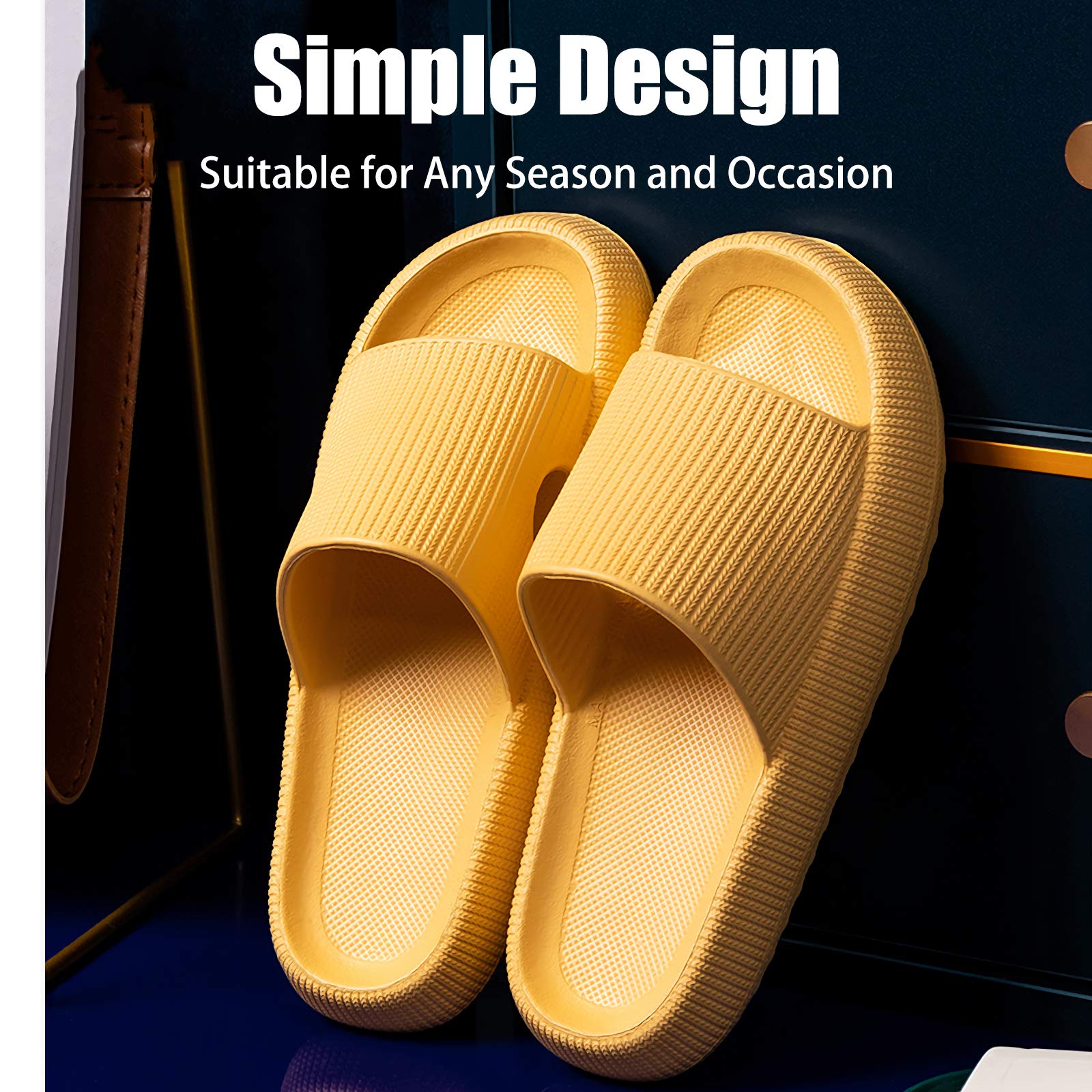 rosyclo Cloud Slippers for Women and Men, Pillow House Slippers Shower Shoes Indoor Slides Bathroom Sandals, Ultimate Comfort, Lightweight, Thick Sole, Non-Slip, Easy to Clean