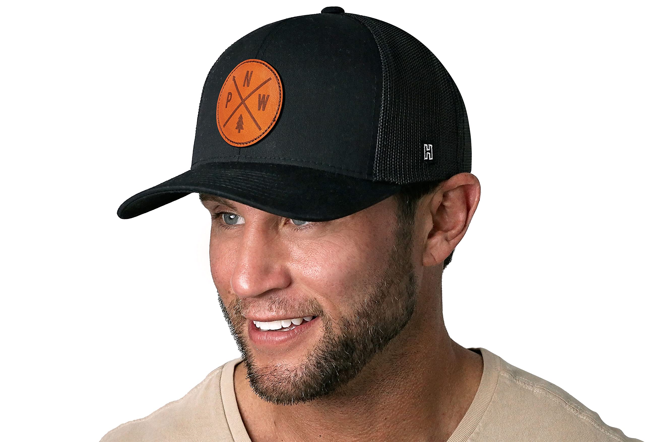 HAKA Camping Hat – Outdoors Trucker Hat for Men & Women, Baseball Cap Adjustable Snapback - Synthetic Leather